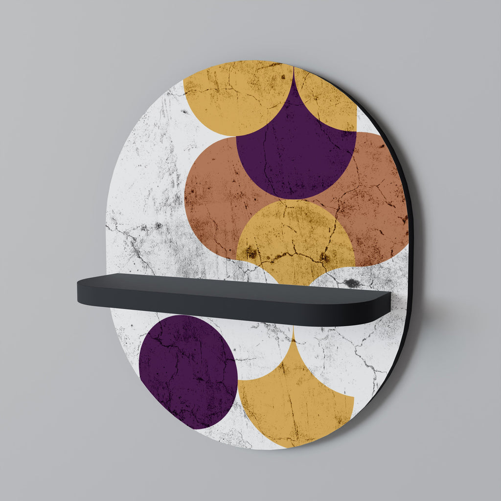 Étagère d'art ovale à géométrie craquelée en finition noire