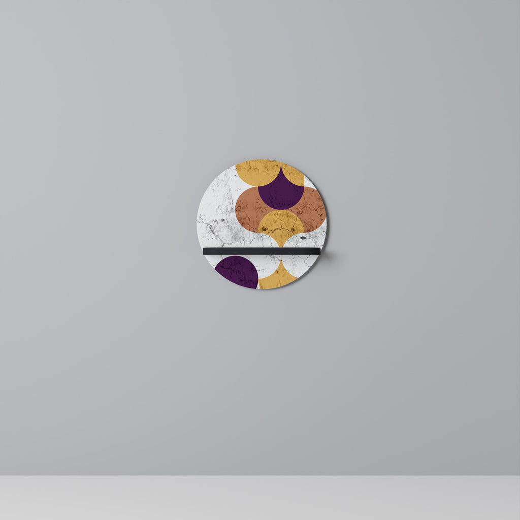 Étagère d'art ronde CRACKED GEOMETRY en finition noire