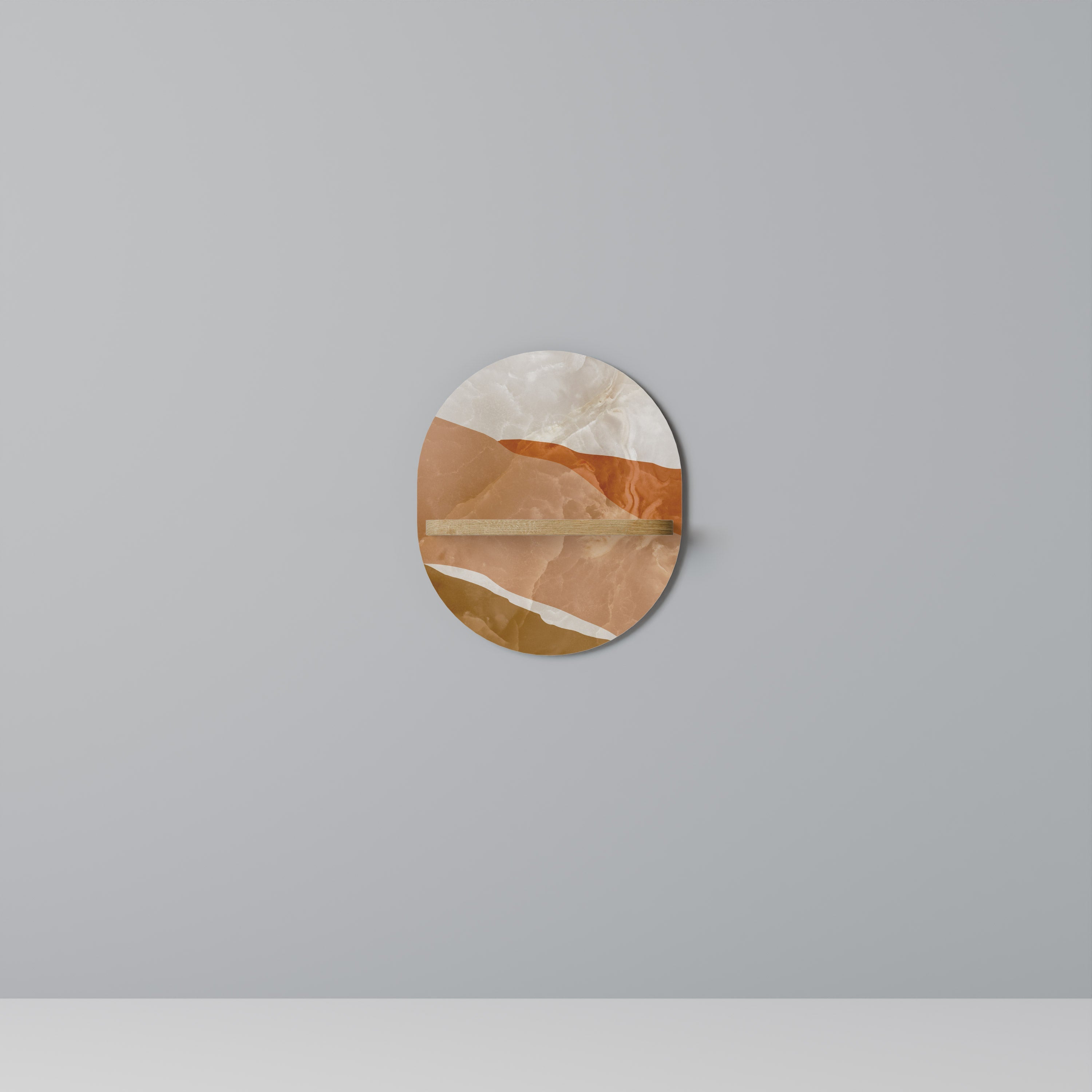 Étagère d'art ovale SANDHILLS SPLENDOUR effet chêne