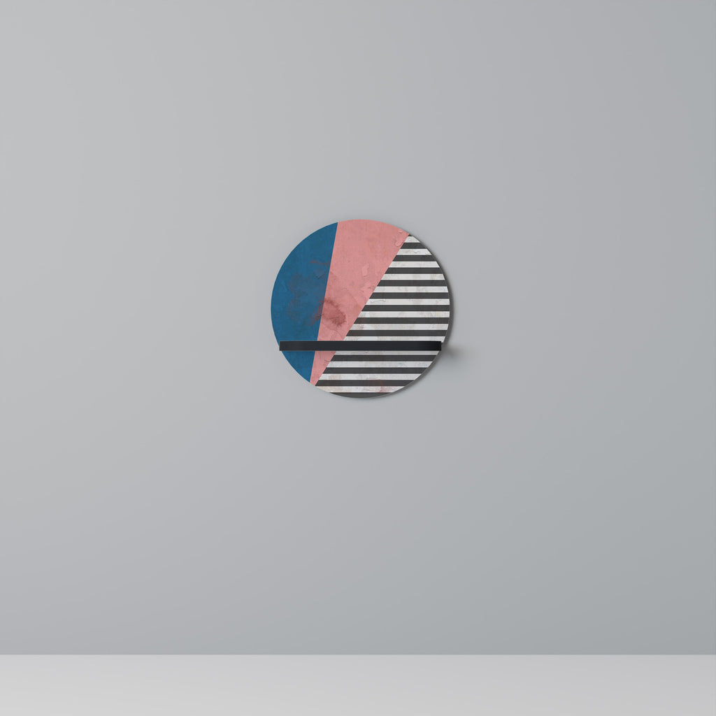 Étagère d'art ronde GLAMOROUS STRIPE en finition noire