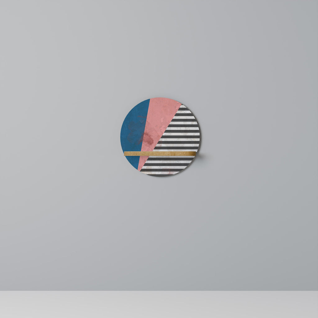 Étagère d'art ronde effet chêne GLAMOROUS STRIPE