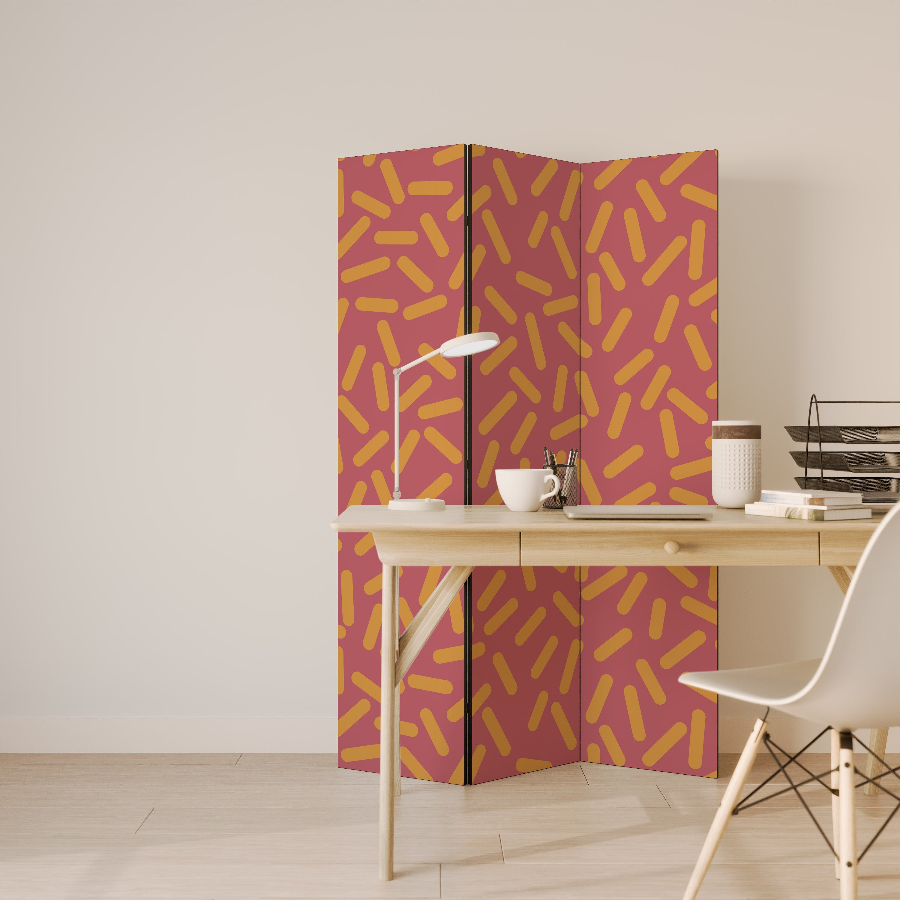 RADIANT STRIPE SYMPHONY 3-Panel Room Divider