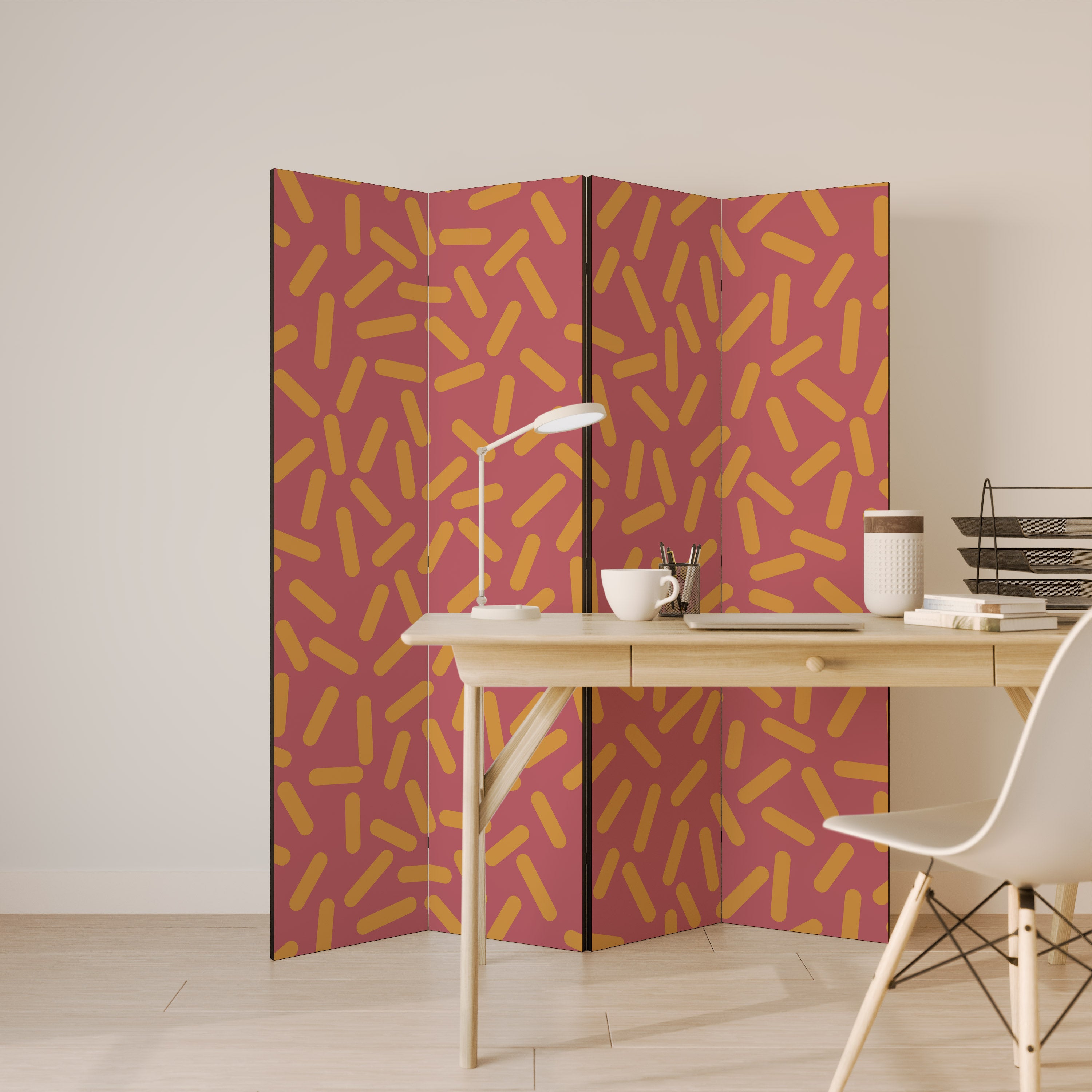 RADIANT STRIPE SYMPHONY 4-Panel Room Divider