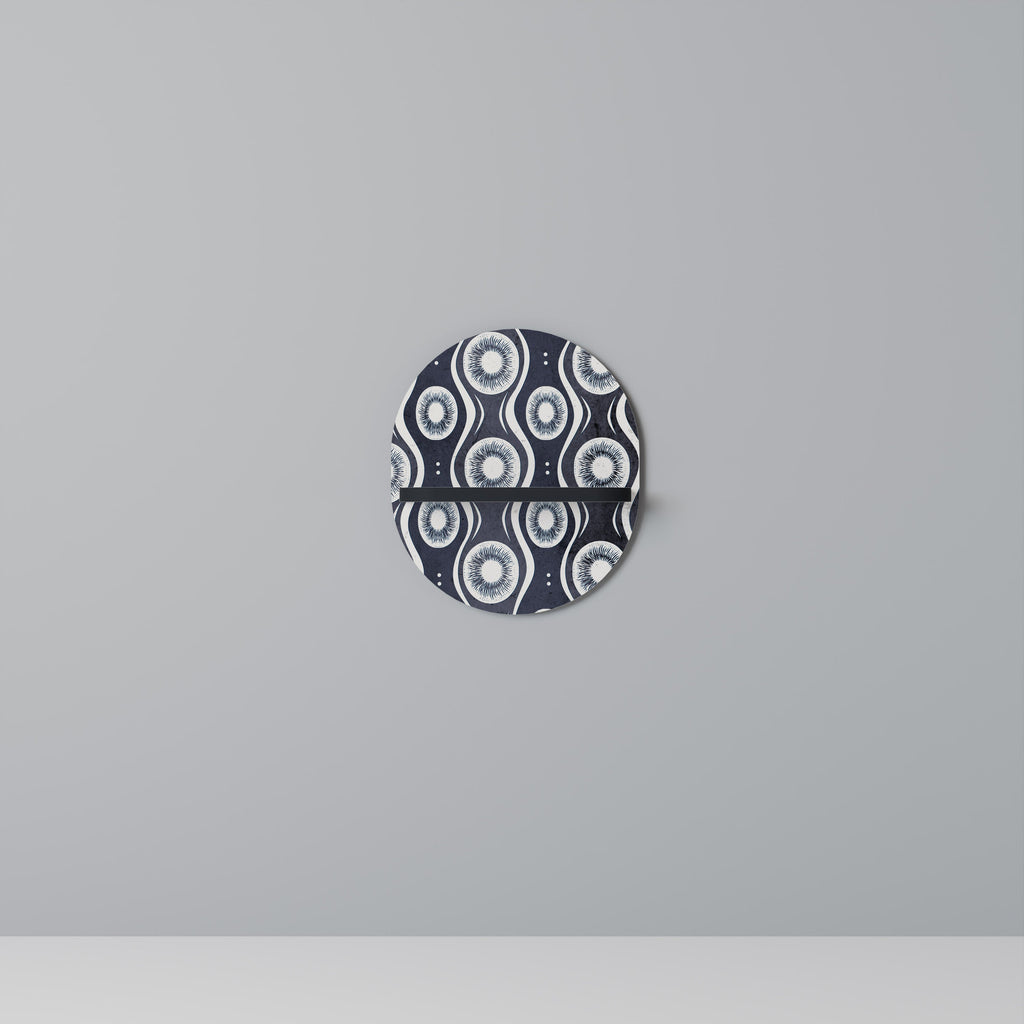 Étagère d'art ovale GRAPHITE EYES en finition noire