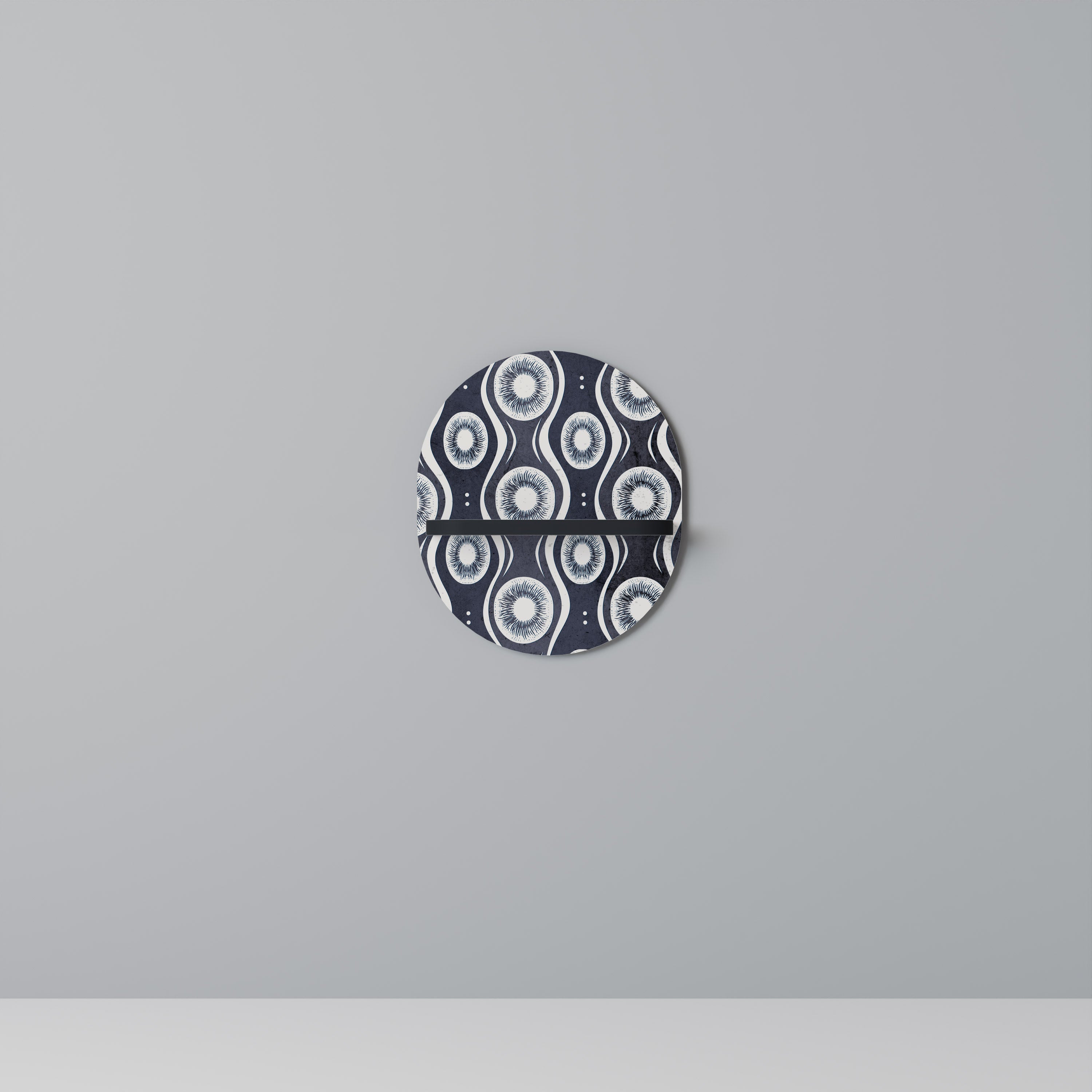 Étagère d'art ovale GRAPHITE EYES en finition noire