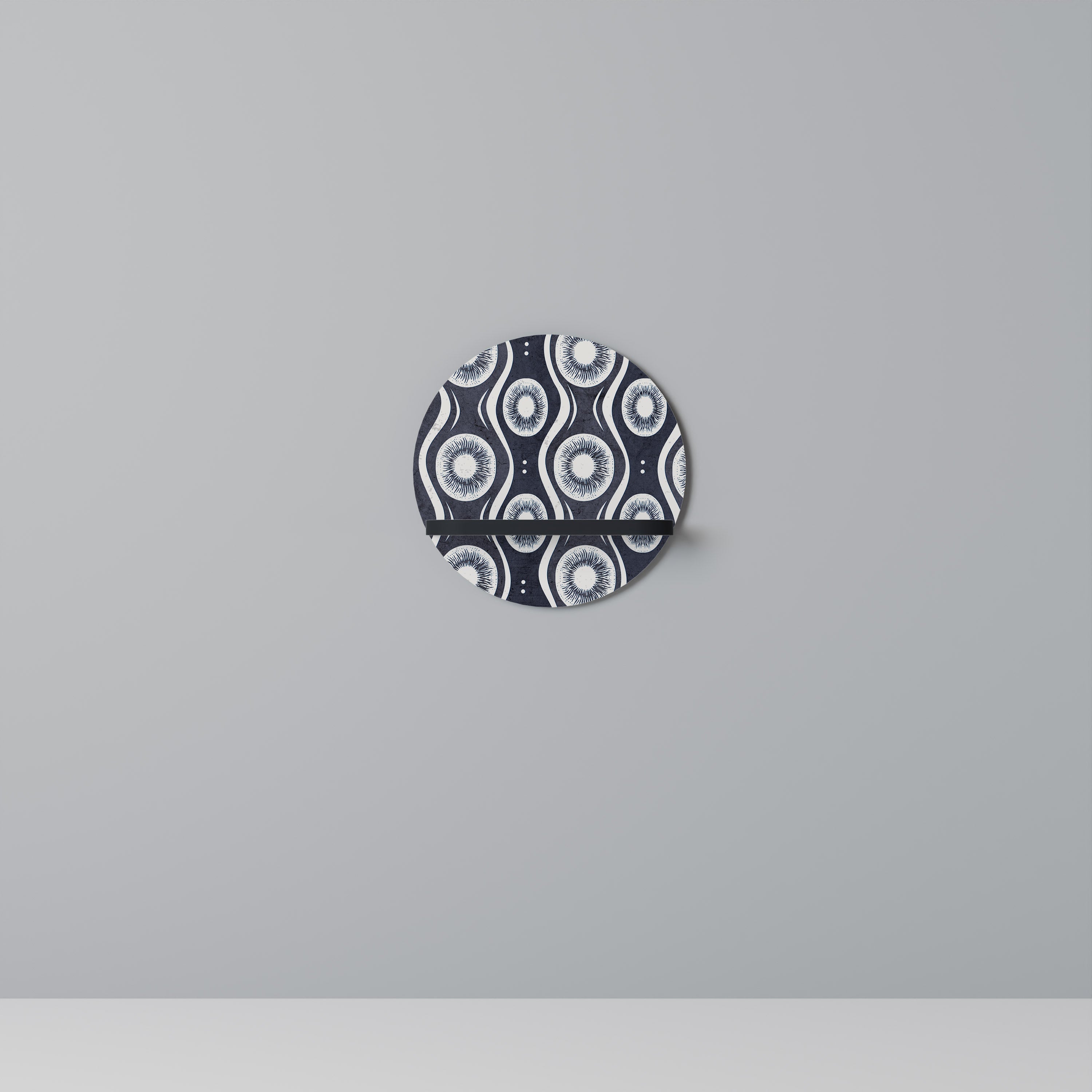 Étagère d'art ronde GRAPHITE EYES en finition noire