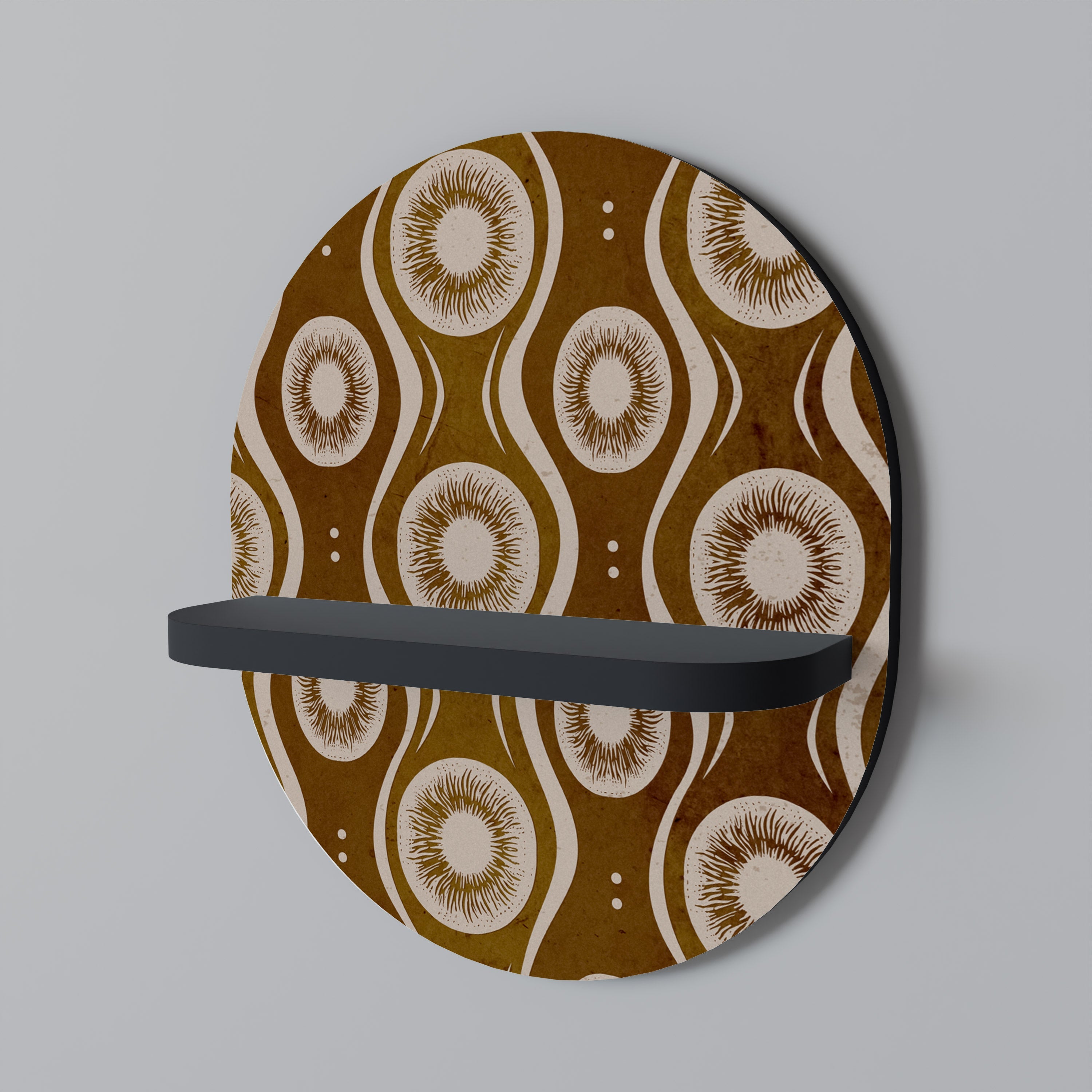 Étagère d'art ovale BROWN EYES en finition noire