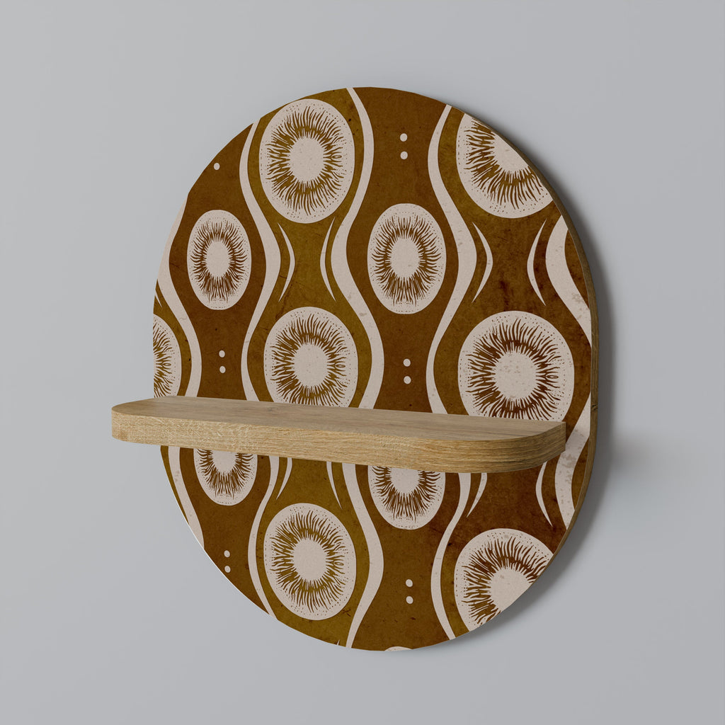 Étagère d'art ovale BROWN EYES effet chêne