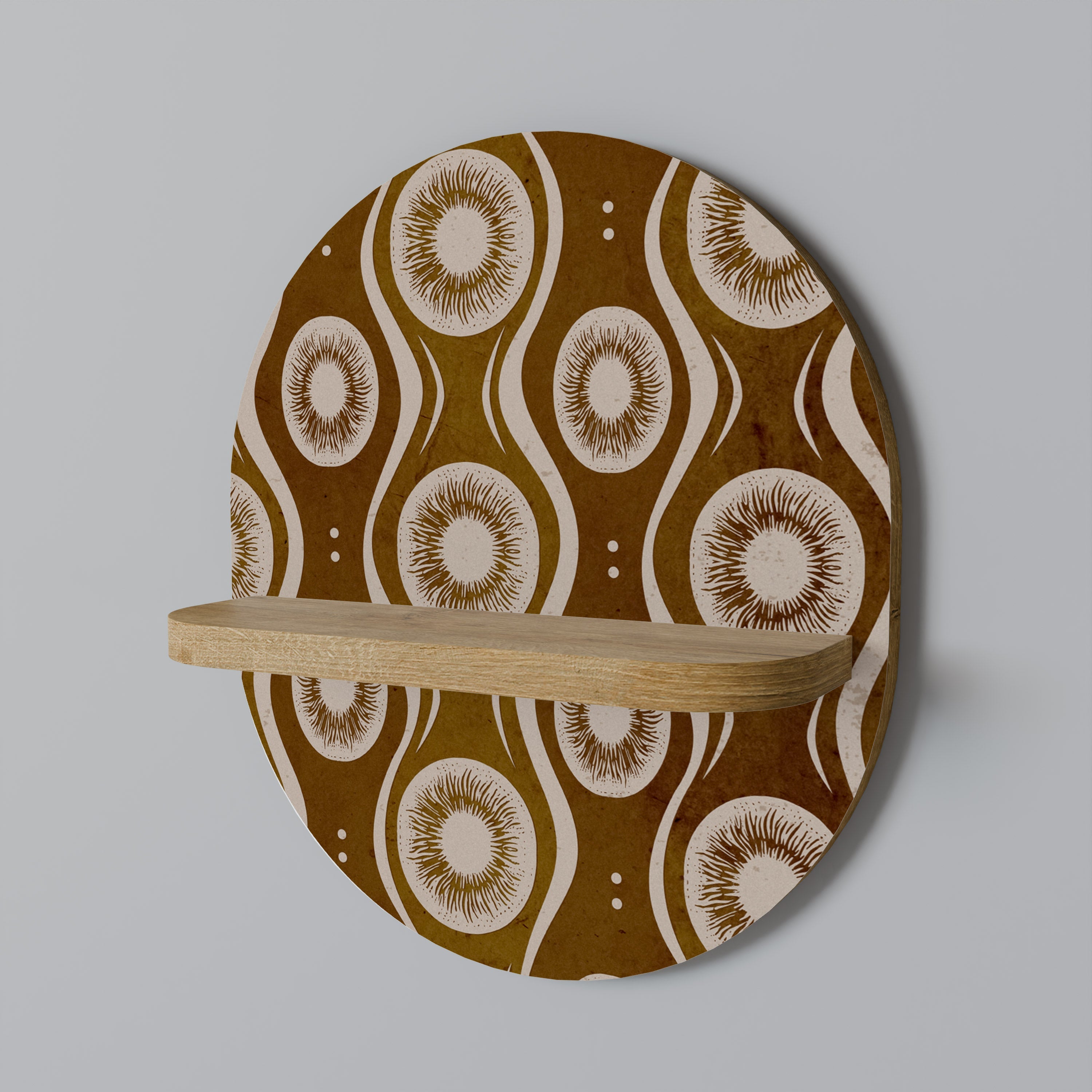 Étagère d'art ovale BROWN EYES effet chêne