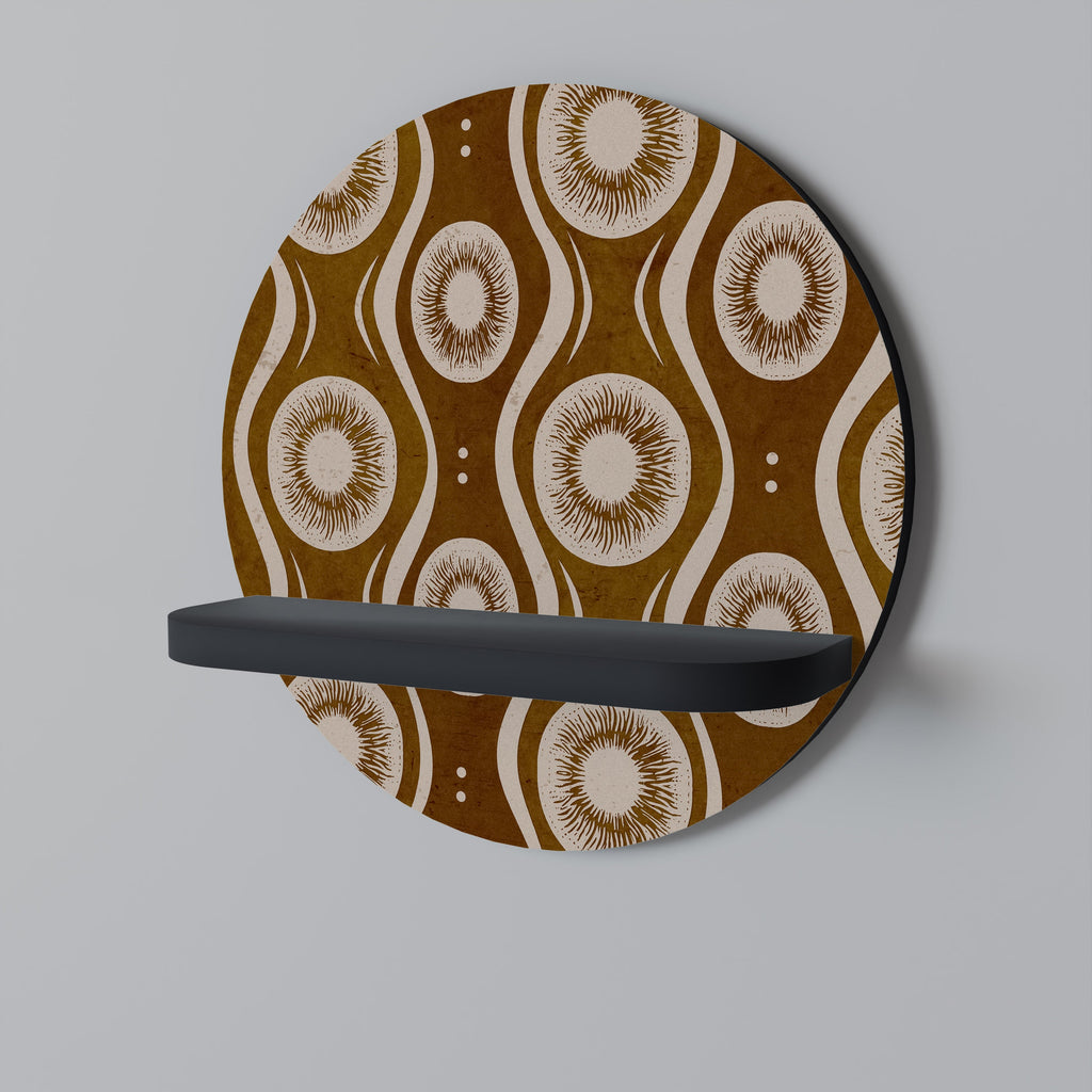 Étagère ronde BROWN EYES en finition noire