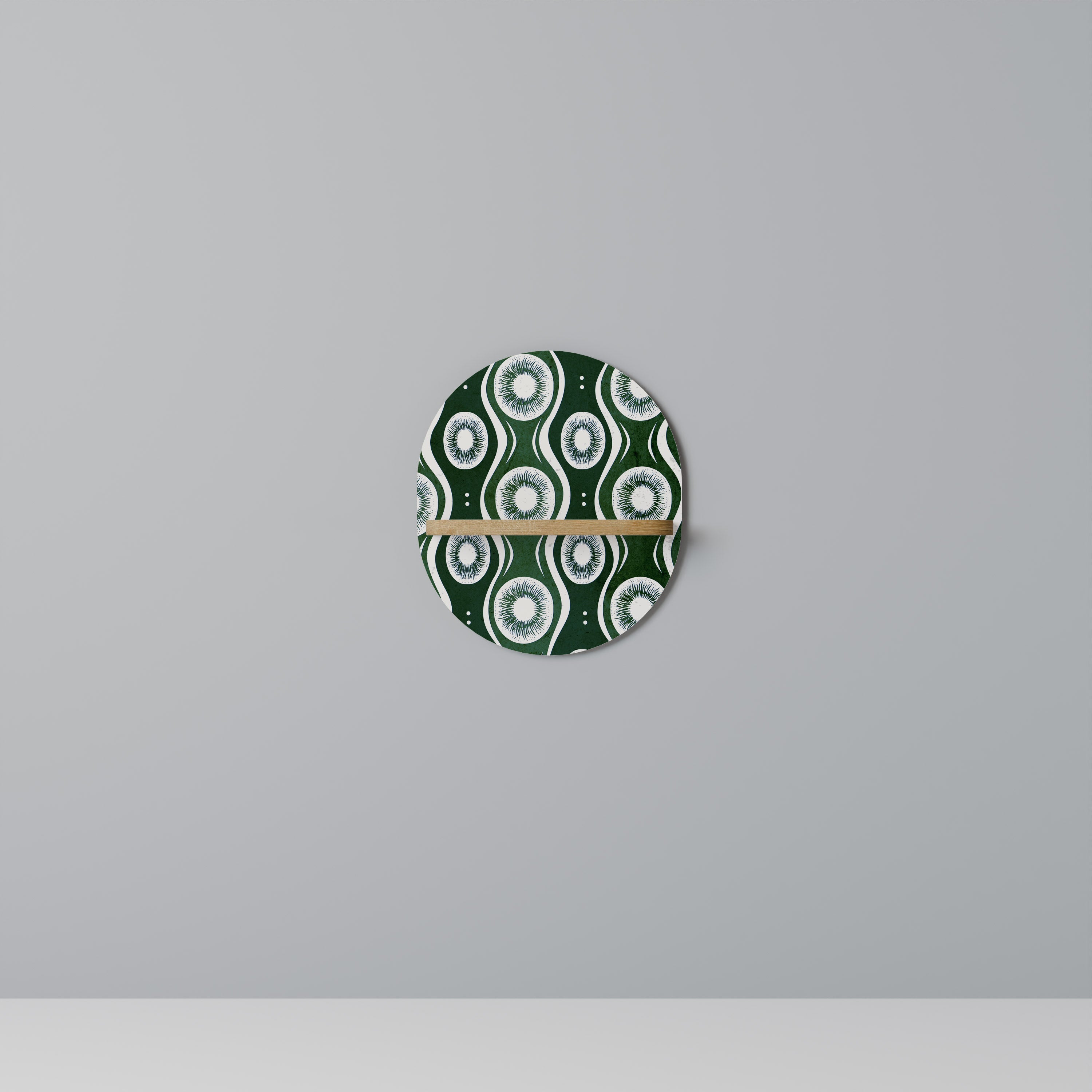 Étagère d'art ovale GREEN EYES effet chêne