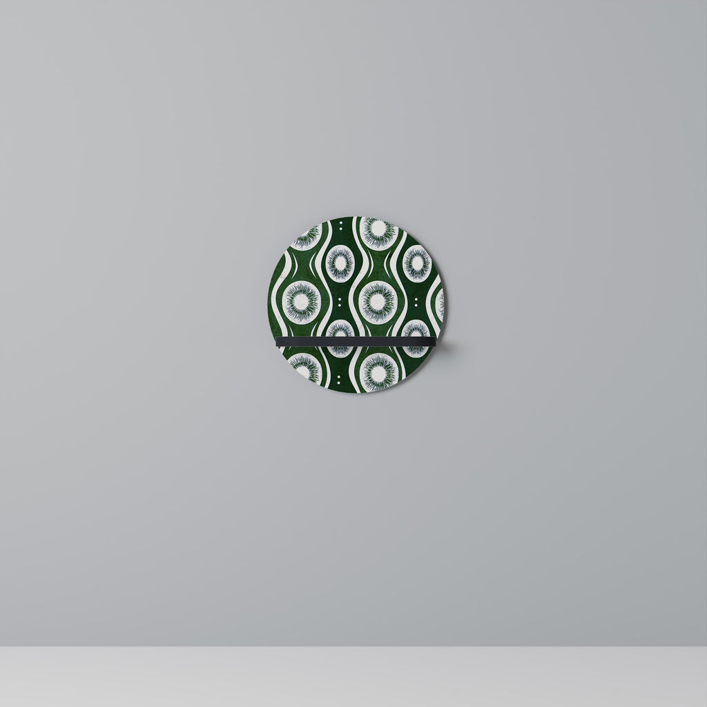 Étagère d'art ronde GREEN EYES en finition noire