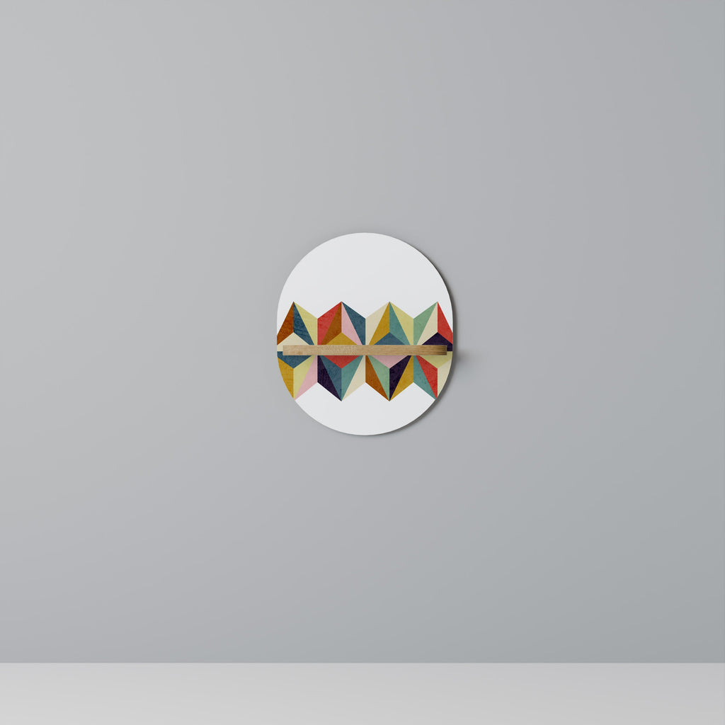 Étagère d'art ovale TESSELATE TREASURES effet chêne