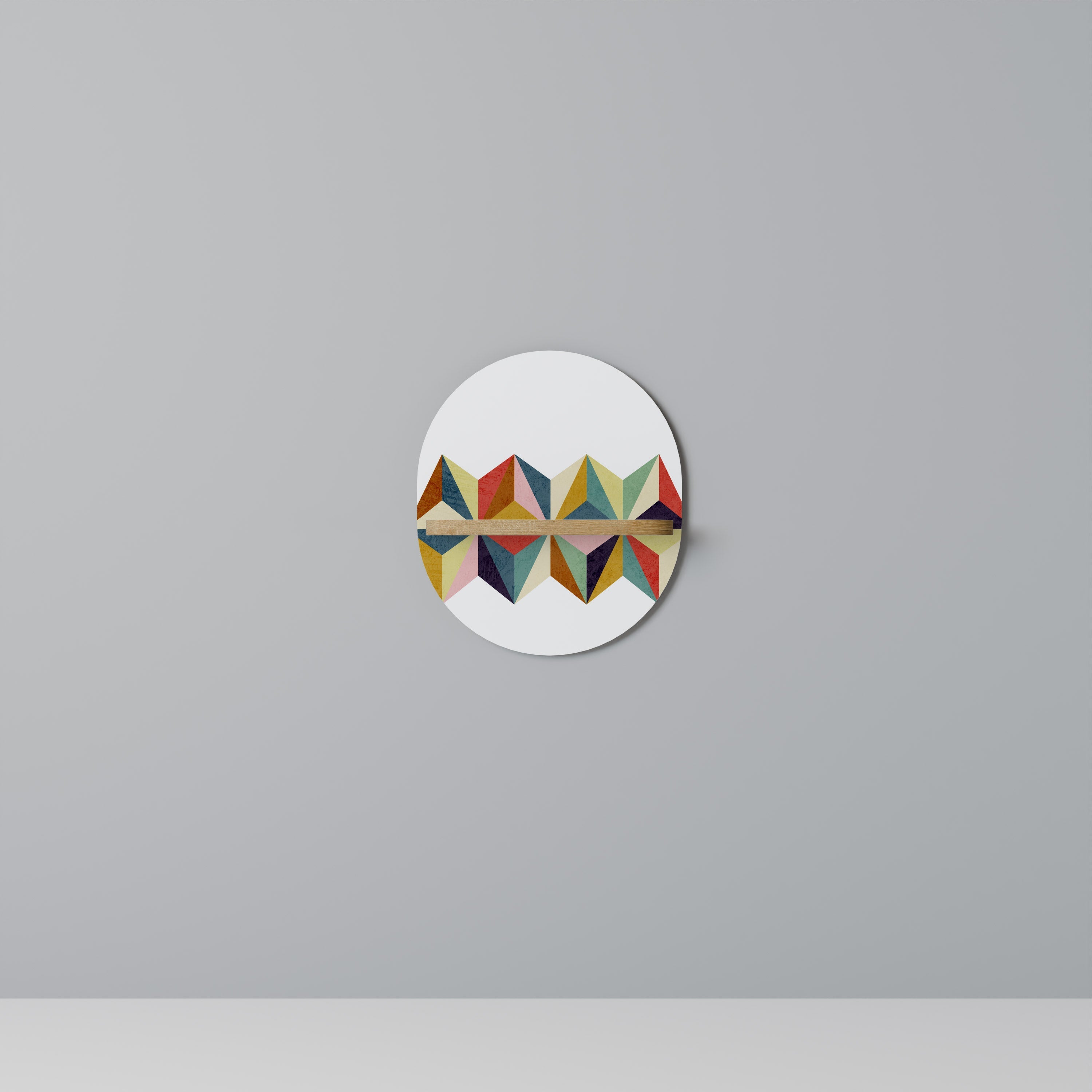 Étagère d'art ovale TESSELATE TREASURES effet chêne