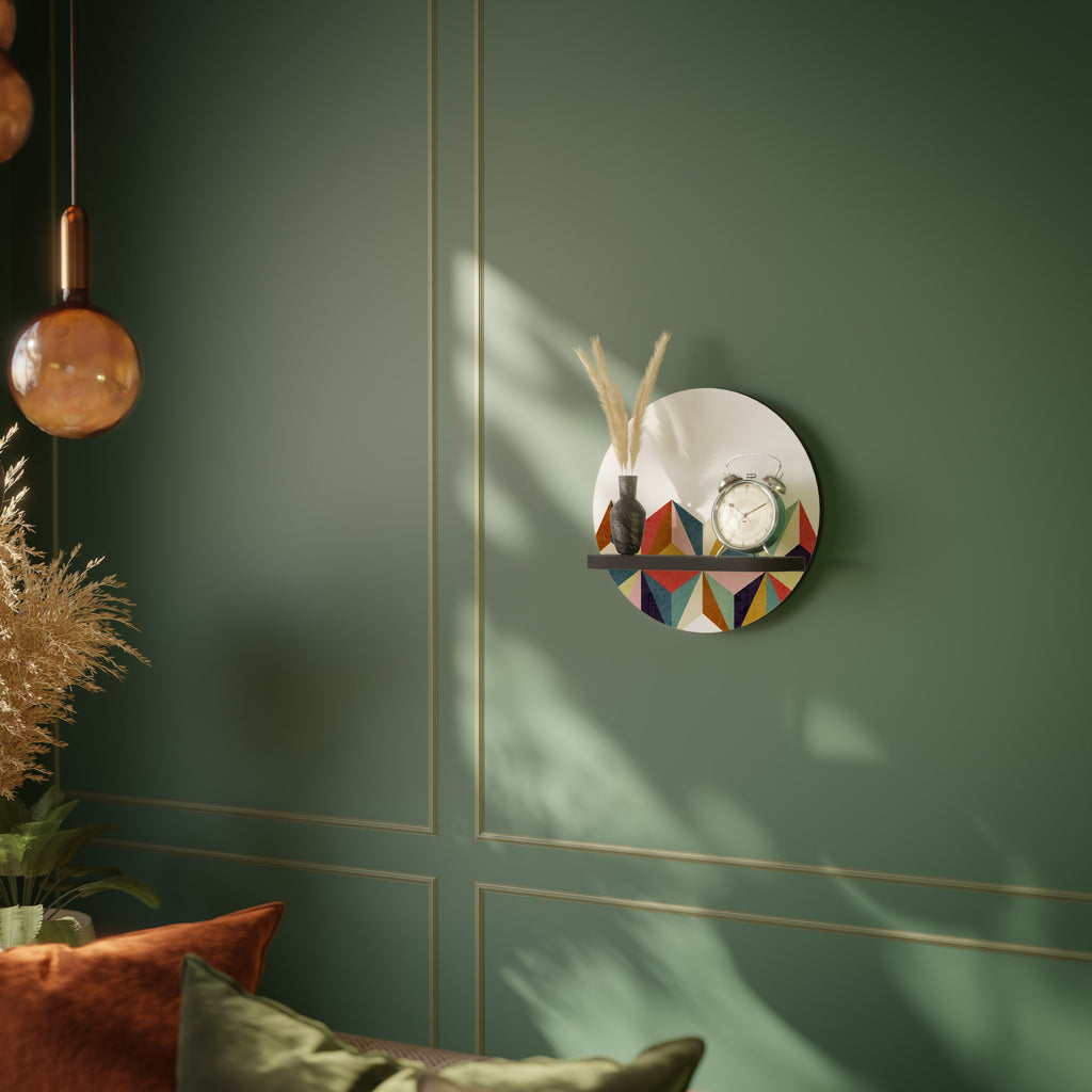 Étagère d'art ronde TESSELATE TREASURES en finition noire