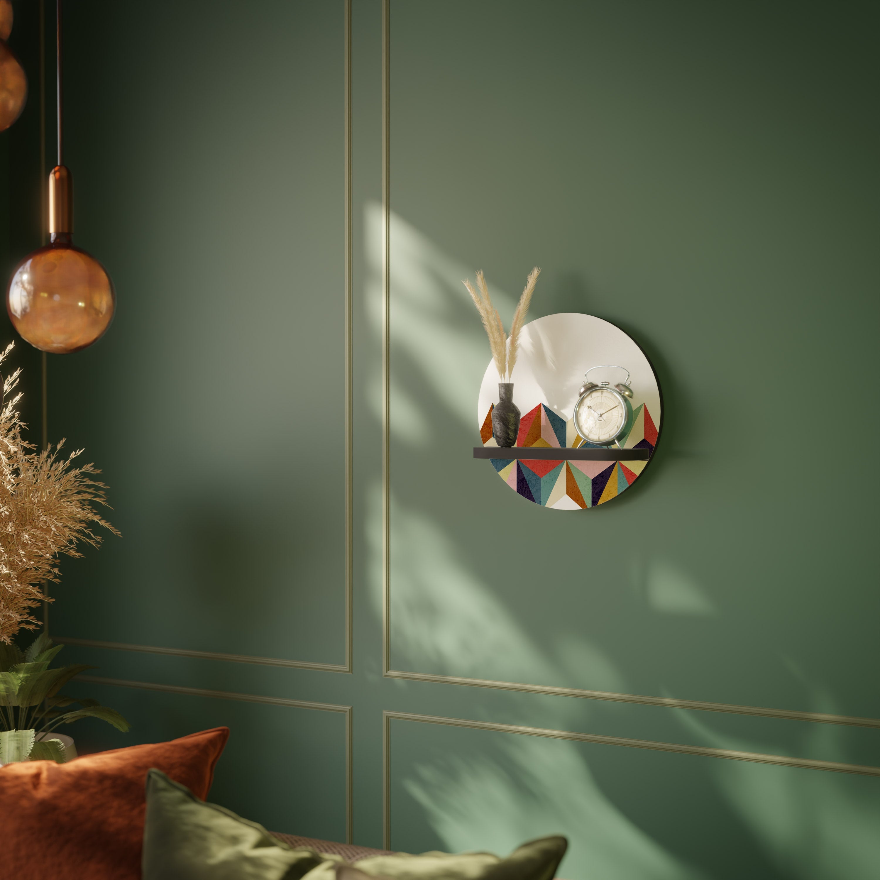 Étagère d'art ronde TESSELATE TREASURES en finition noire