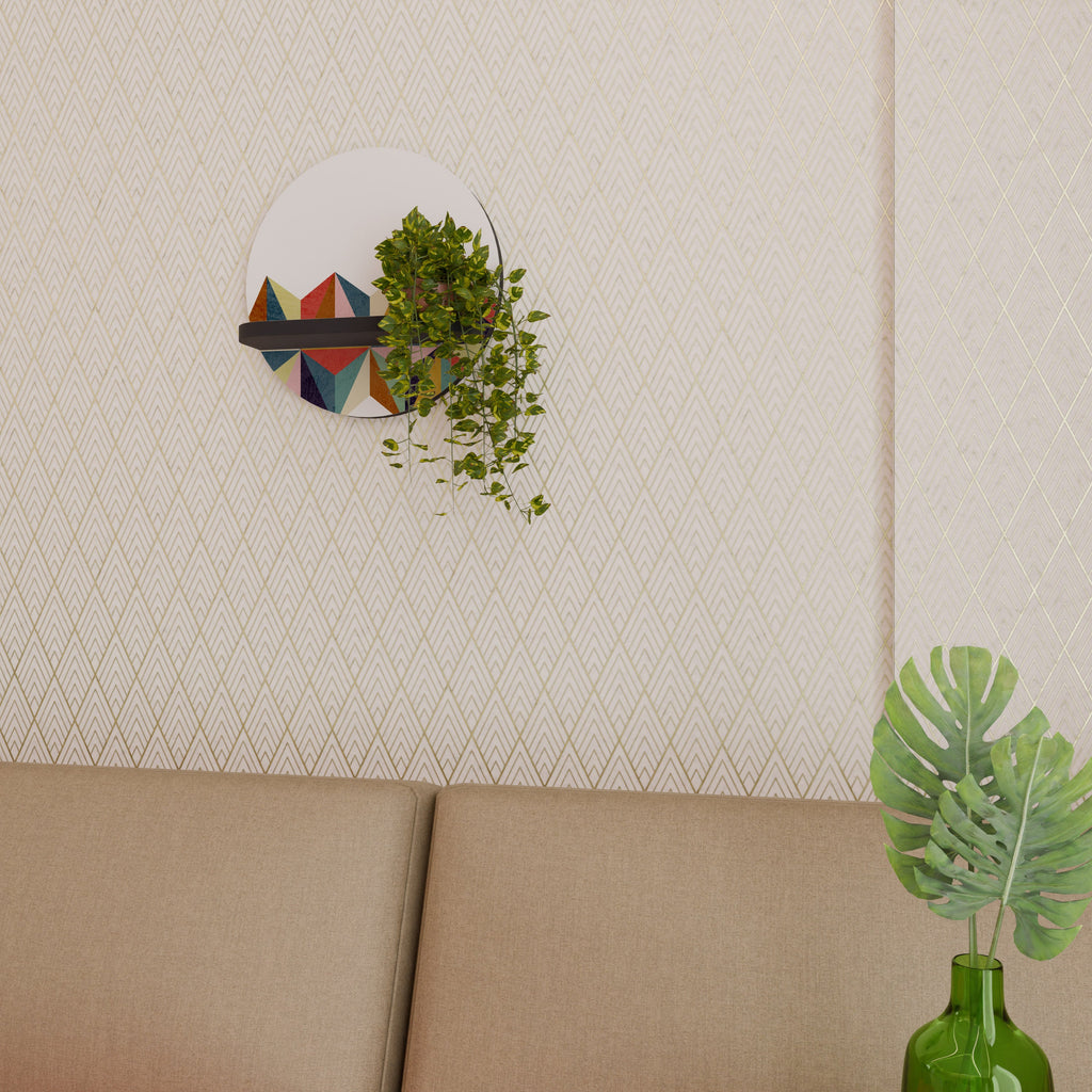 Étagère d'art ronde TESSELATE TREASURES en finition noire