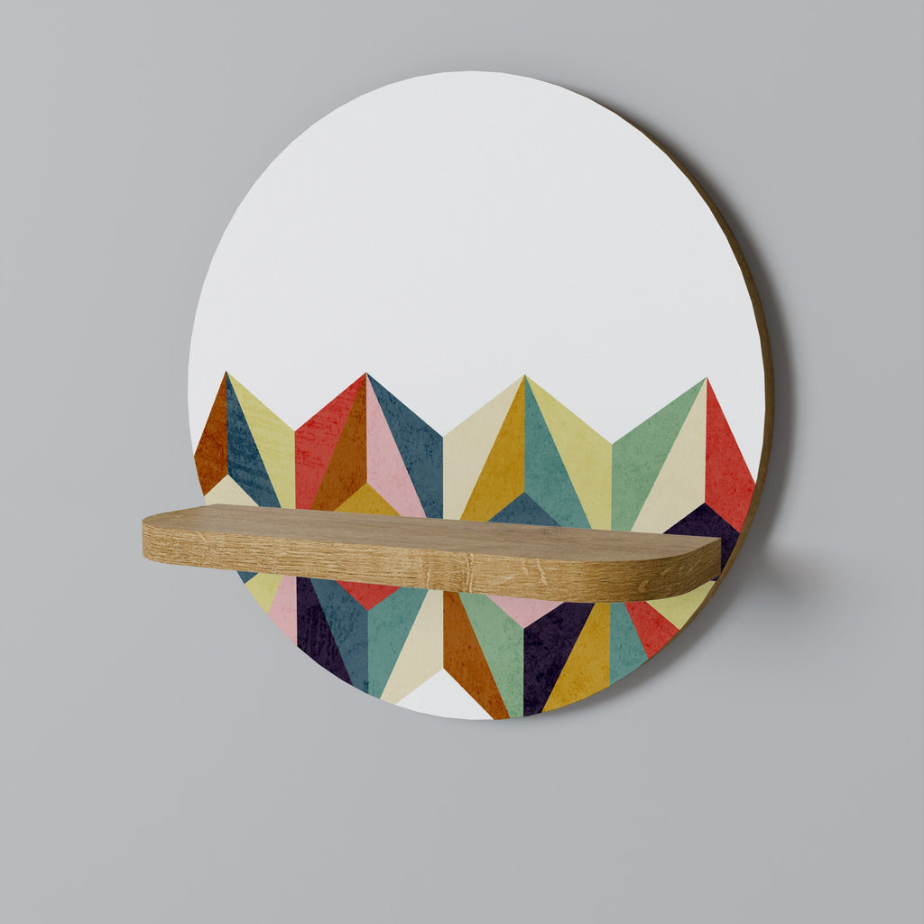 Étagère d'art ronde TESSELATE TREASURES effet chêne