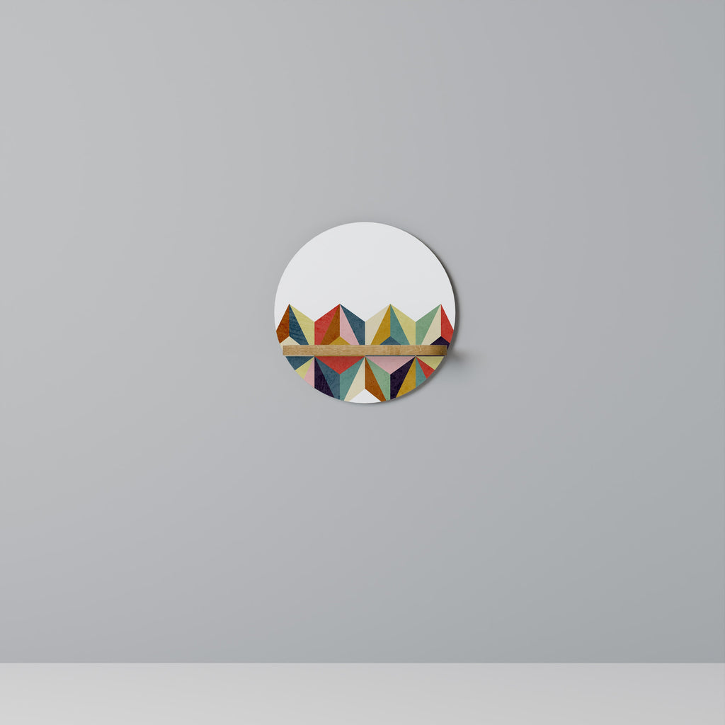 Étagère d'art ronde TESSELATE TREASURES effet chêne