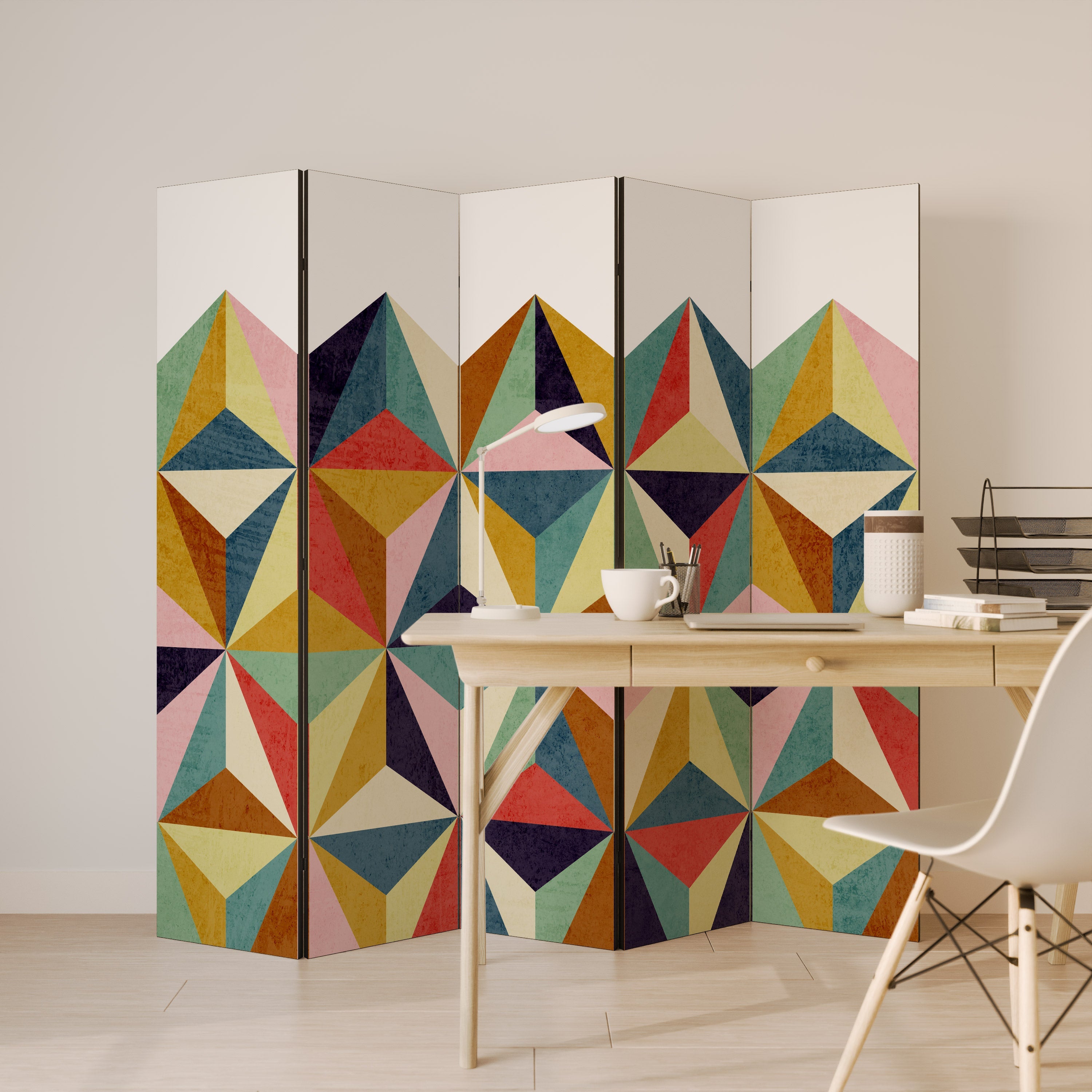 Séparateur de pièce décoratif à 5 panneaux TESSELATE TREASURES