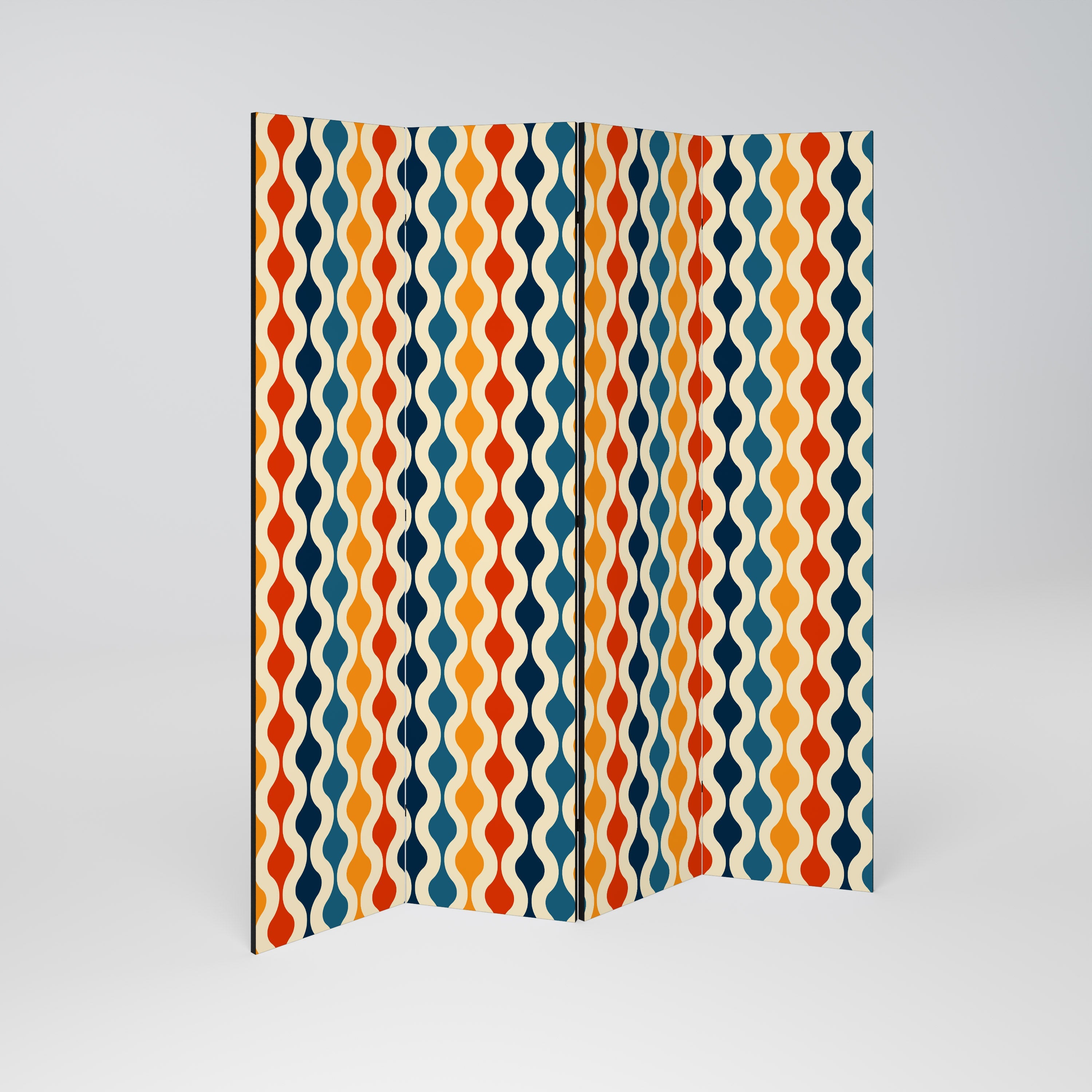 Cloison décorative à 4 panneaux NOSTALGIE COLORÉE