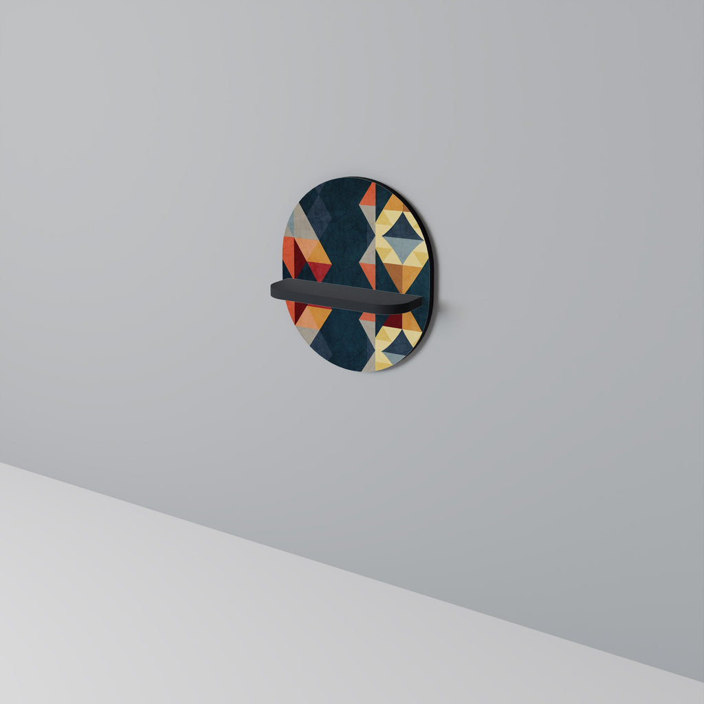 Étagère d'art ovale ILLUSION CRACKED en finition noire