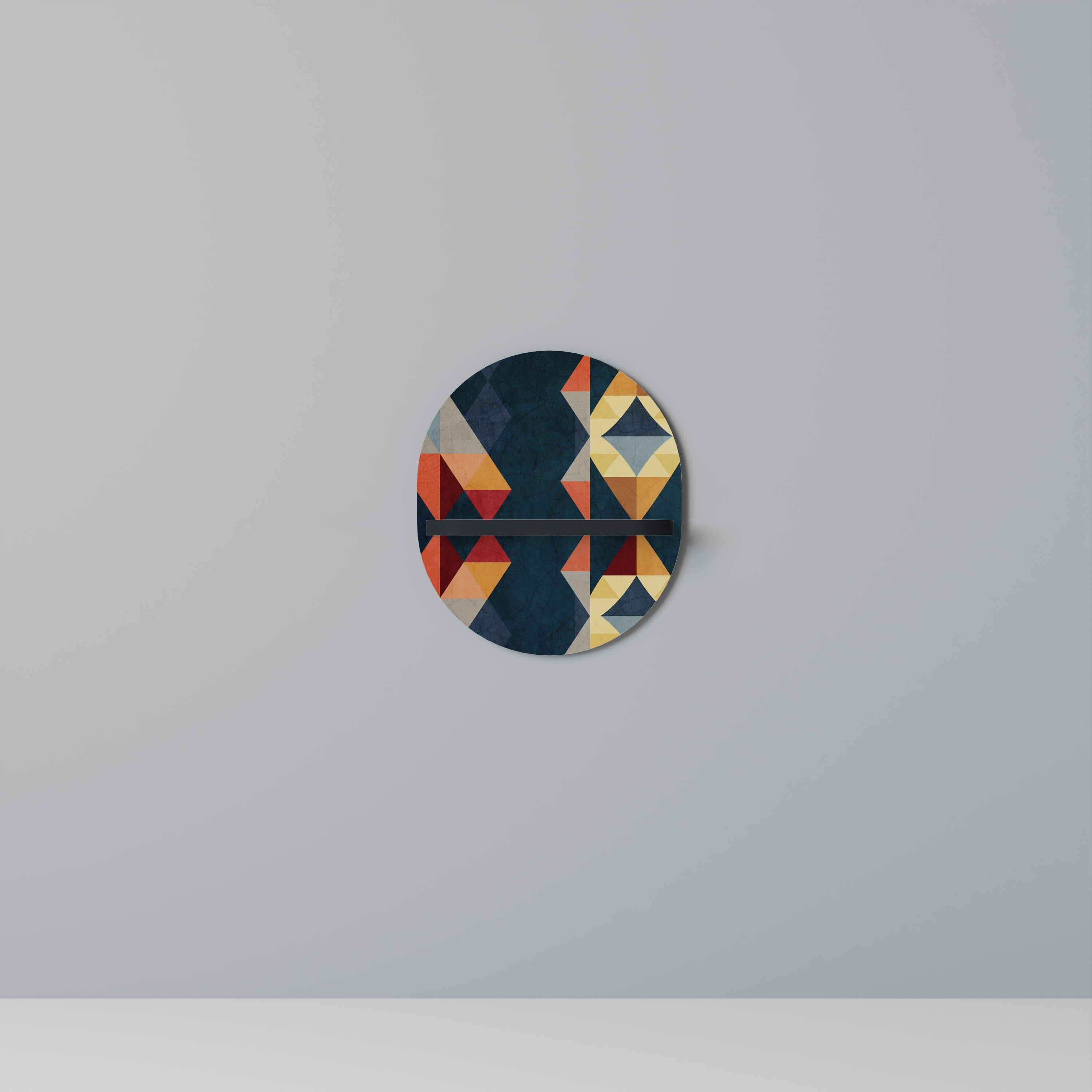 Étagère d'art ovale ILLUSION CRACKED en finition noire