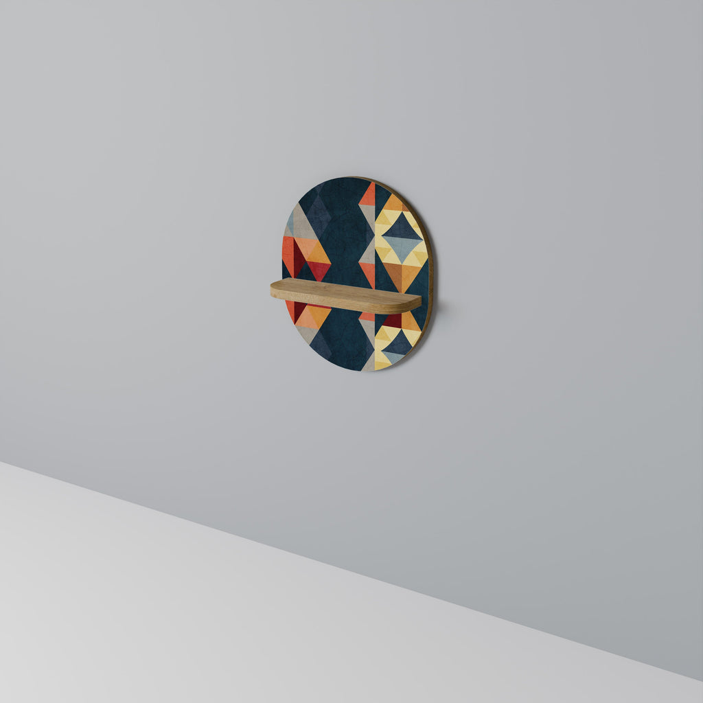 Étagère d'art ovale ILLUSION CRACKED en effet chêne