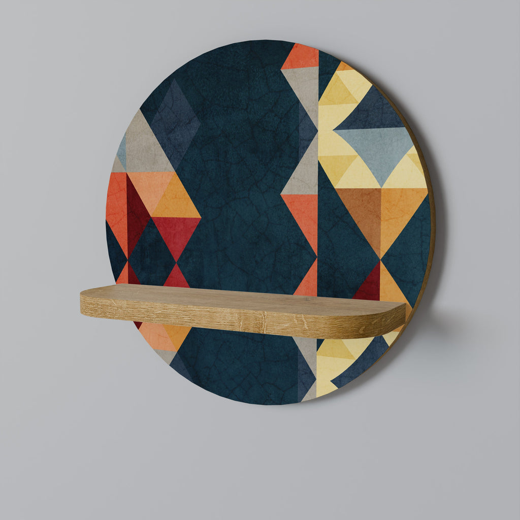 Étagère d'art ronde effet chêne CRACKED ILLUSION