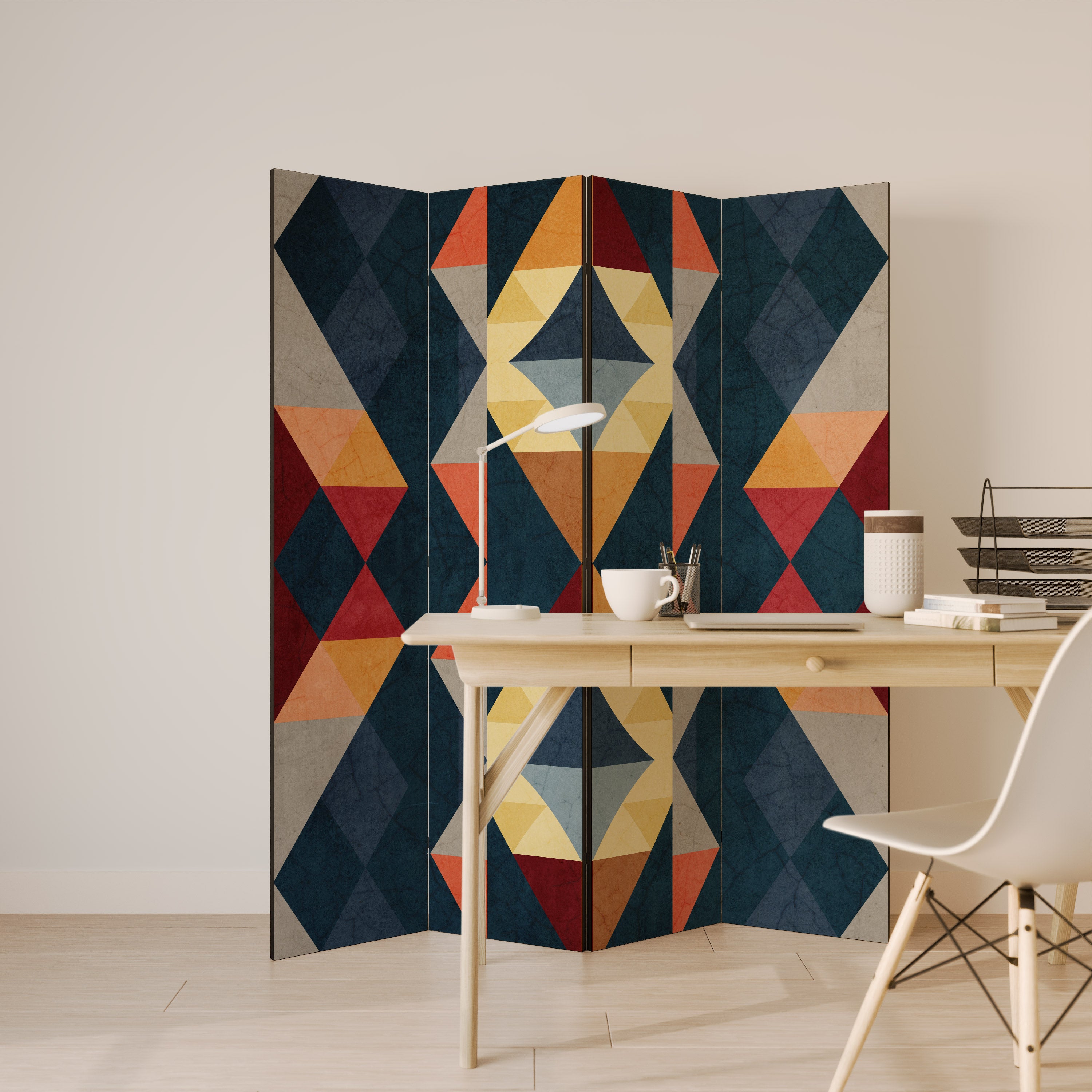 CRACKED ILLUSION 4-Panel Room Divider