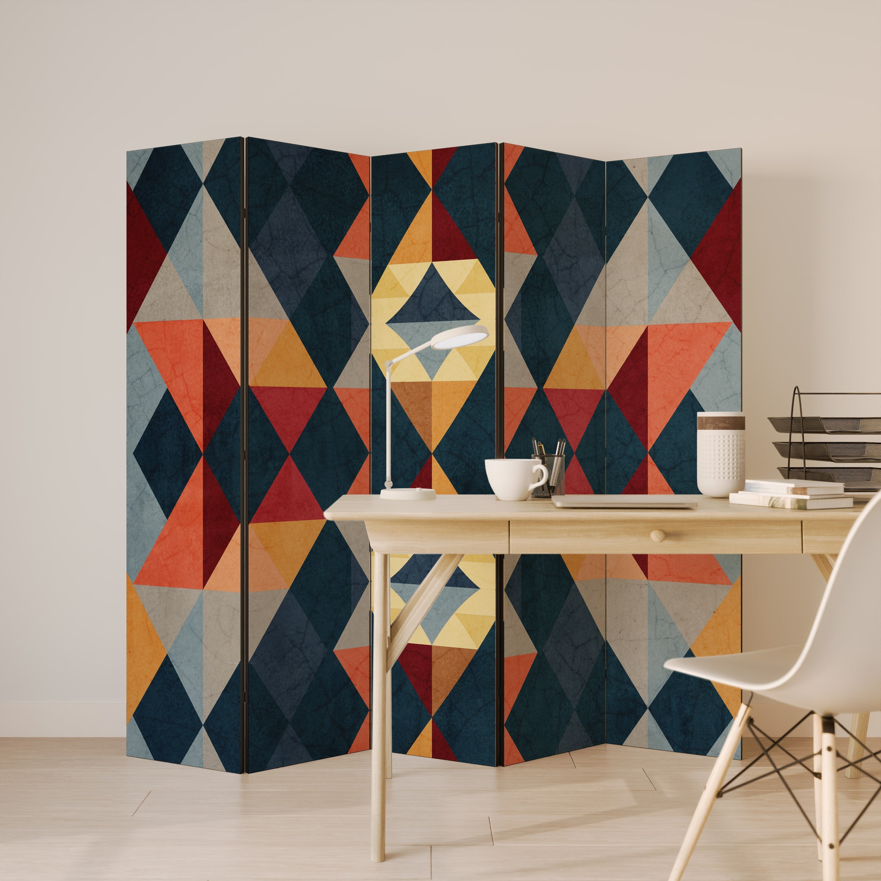 Cloison décorative à 5 panneaux ILLUSION CRACKED