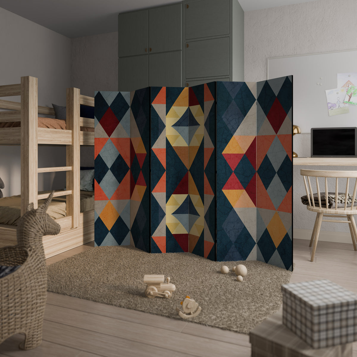CRACKED ILLUSION 6-Panel Room Divider