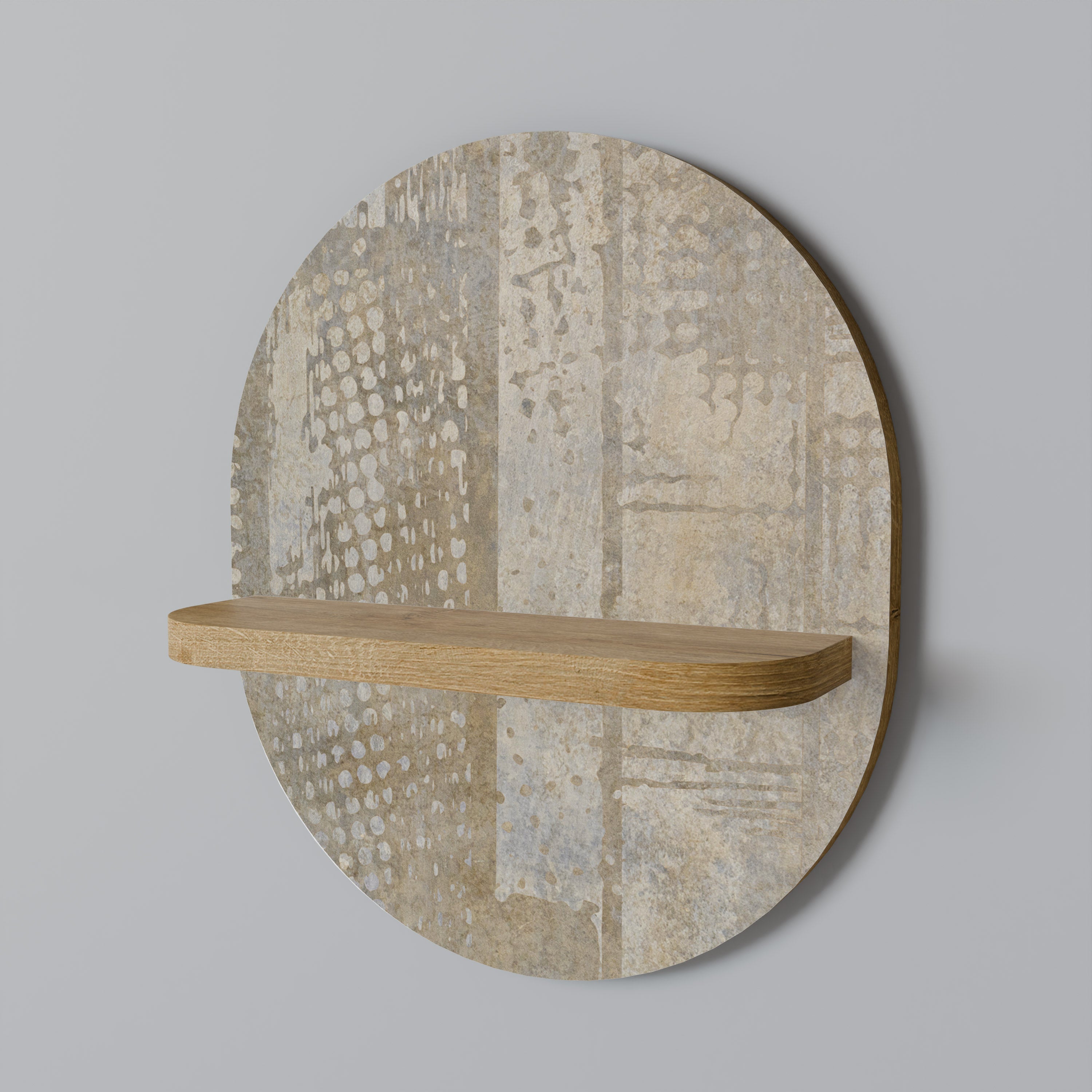 ERREUR D'ÉCRAN Étagère d'art ovale effet chêne