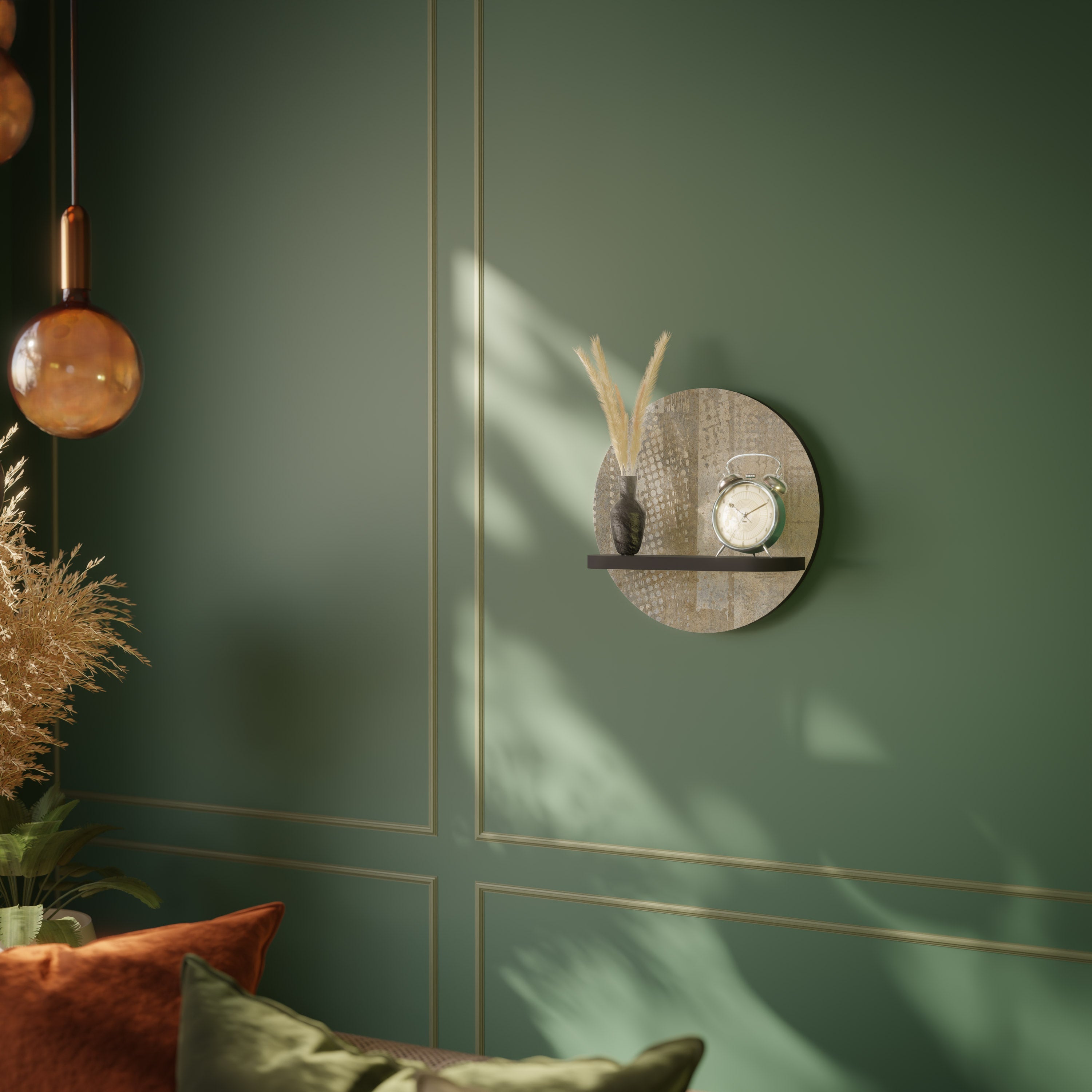 ERREUR D'ÉCRAN Étagère d'art ronde en finition noire