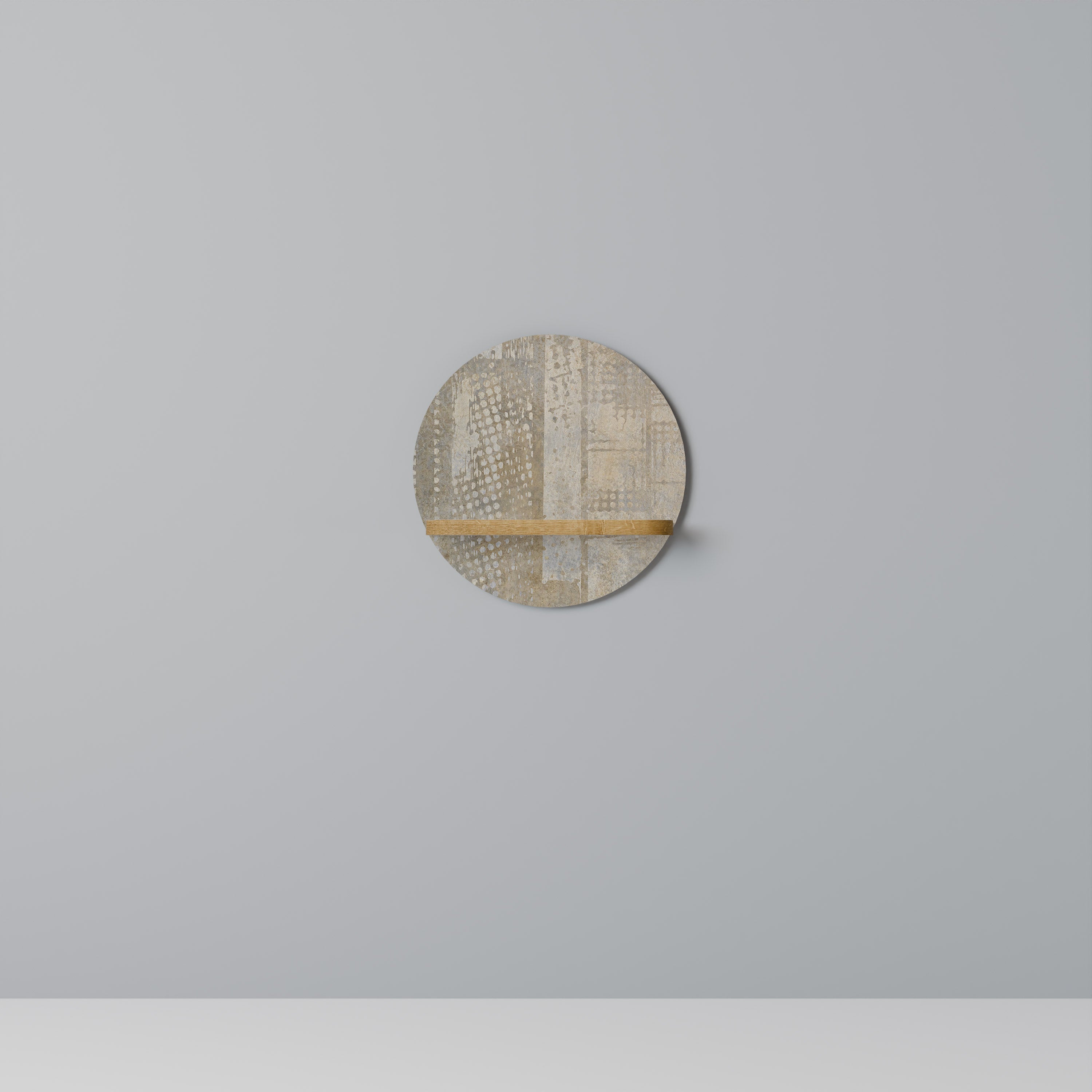 ERREUR D'ÉCRAN Étagère d'art ronde effet chêne