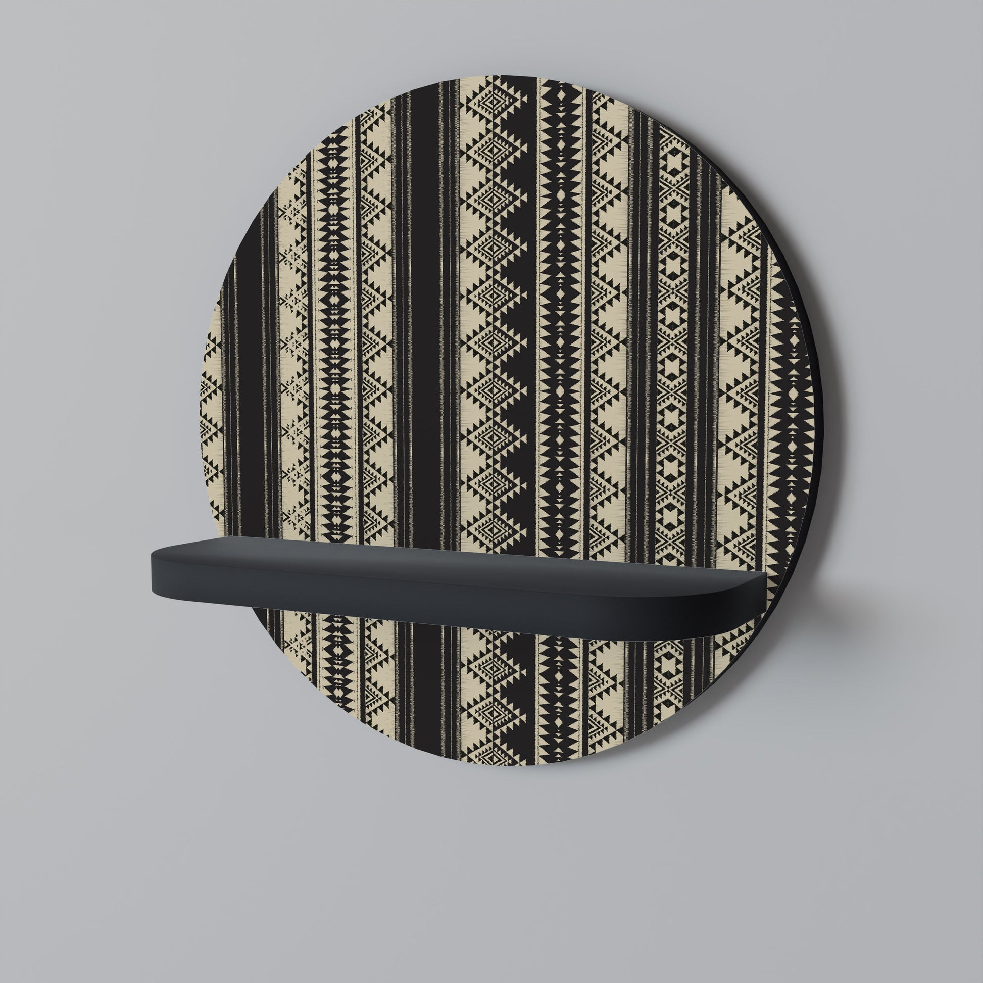 Étagère d'art ronde AZTEC en finition noire