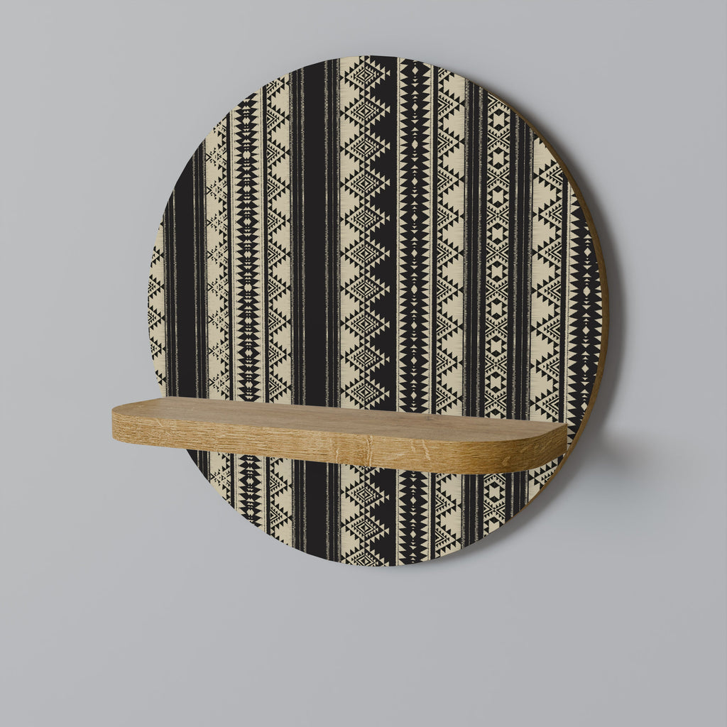 Étagère d'art ronde AZTEC effet chêne