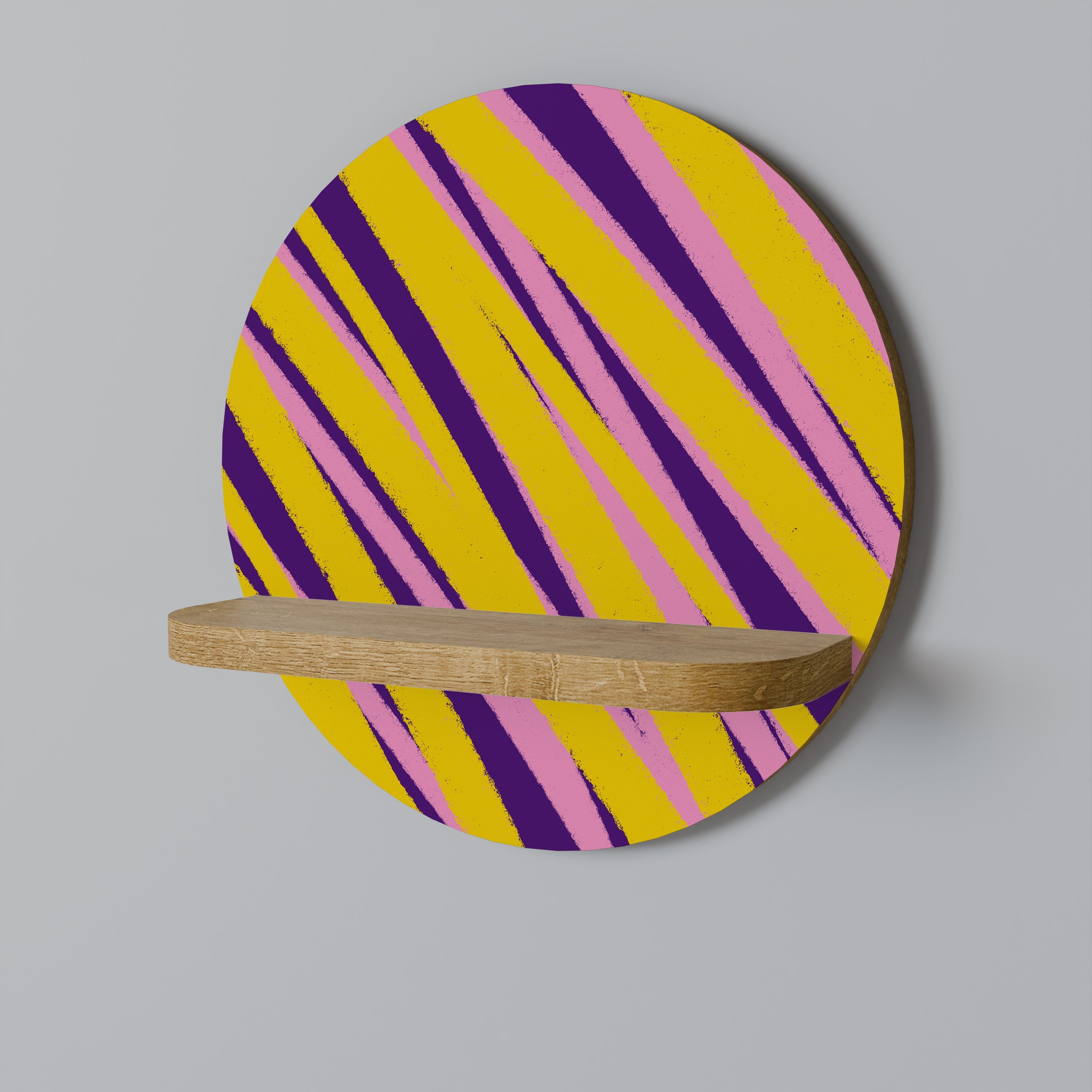 Étagère d'art ronde effet chêne DREAMS COME TRUE