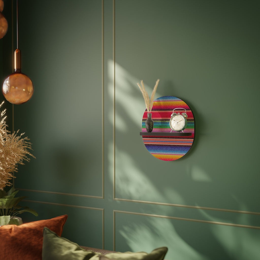 Étagère ovale ETHNIC MEXICAINE en finition noire