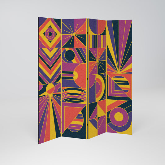 ELECTRIC PATTERNS 4-Panel Room Divider