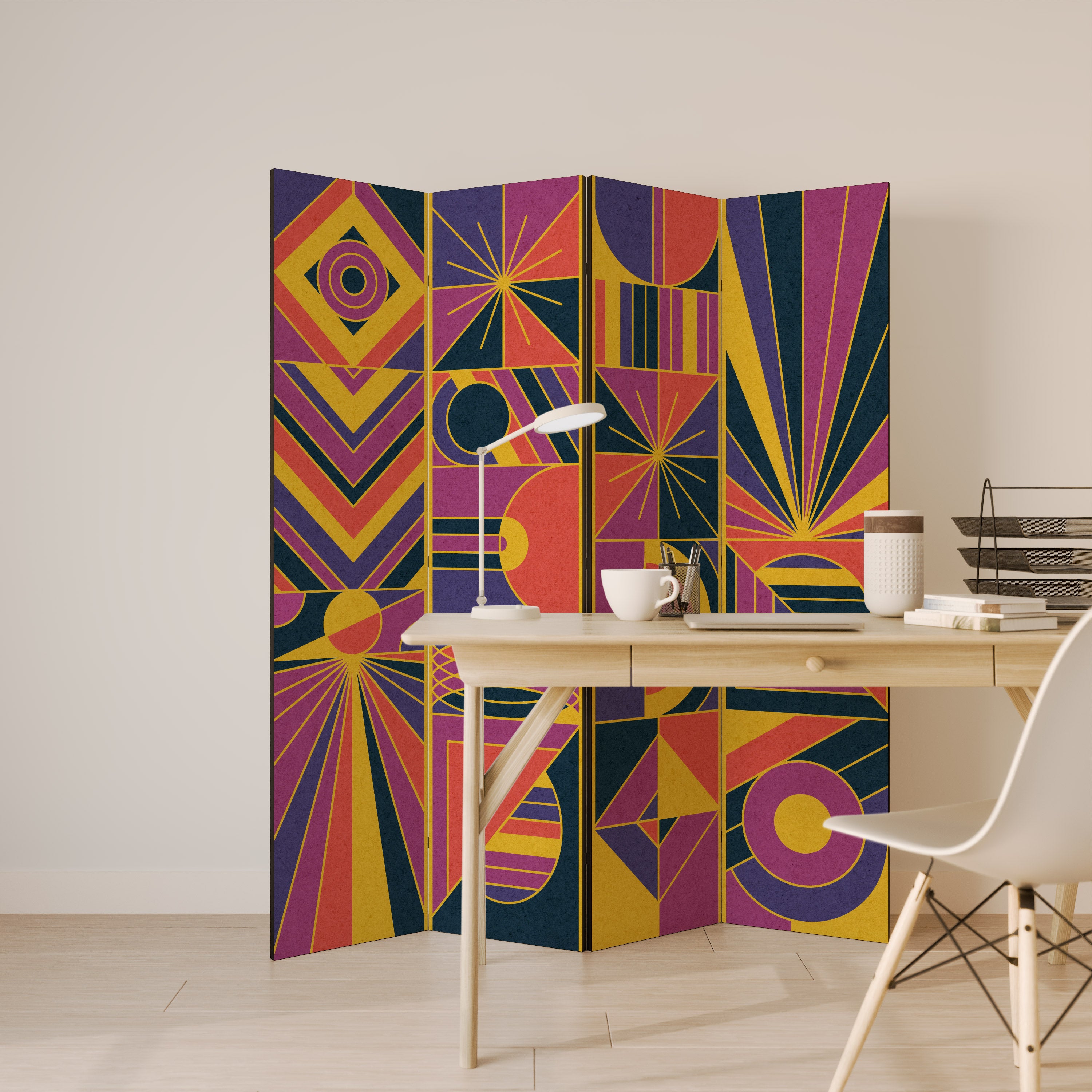 ELECTRIC PATTERNS 4-Panel Room Divider