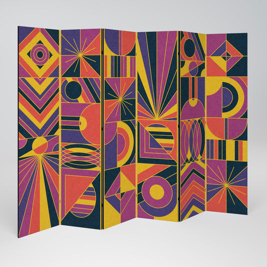 ELECTRIC PATTERNS 6-Panel Room Divider