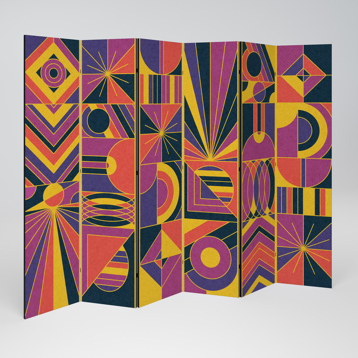 ELECTRIC PATTERNS 6-Panel Room Divider