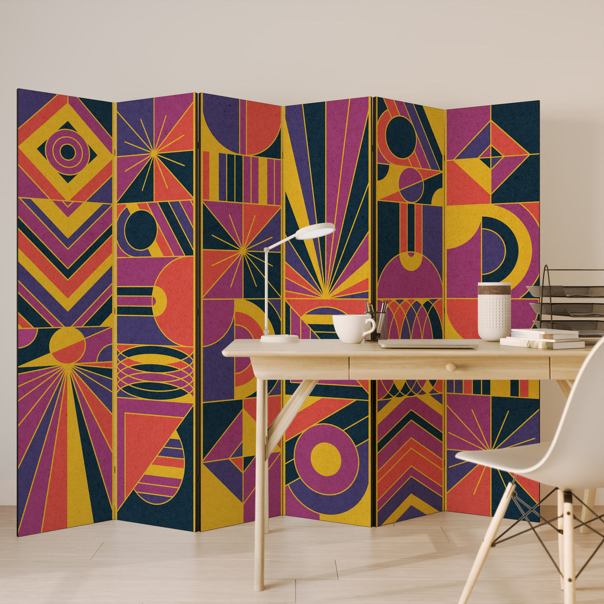 ELECTRIC PATTERNS 6-Panel Room Divider