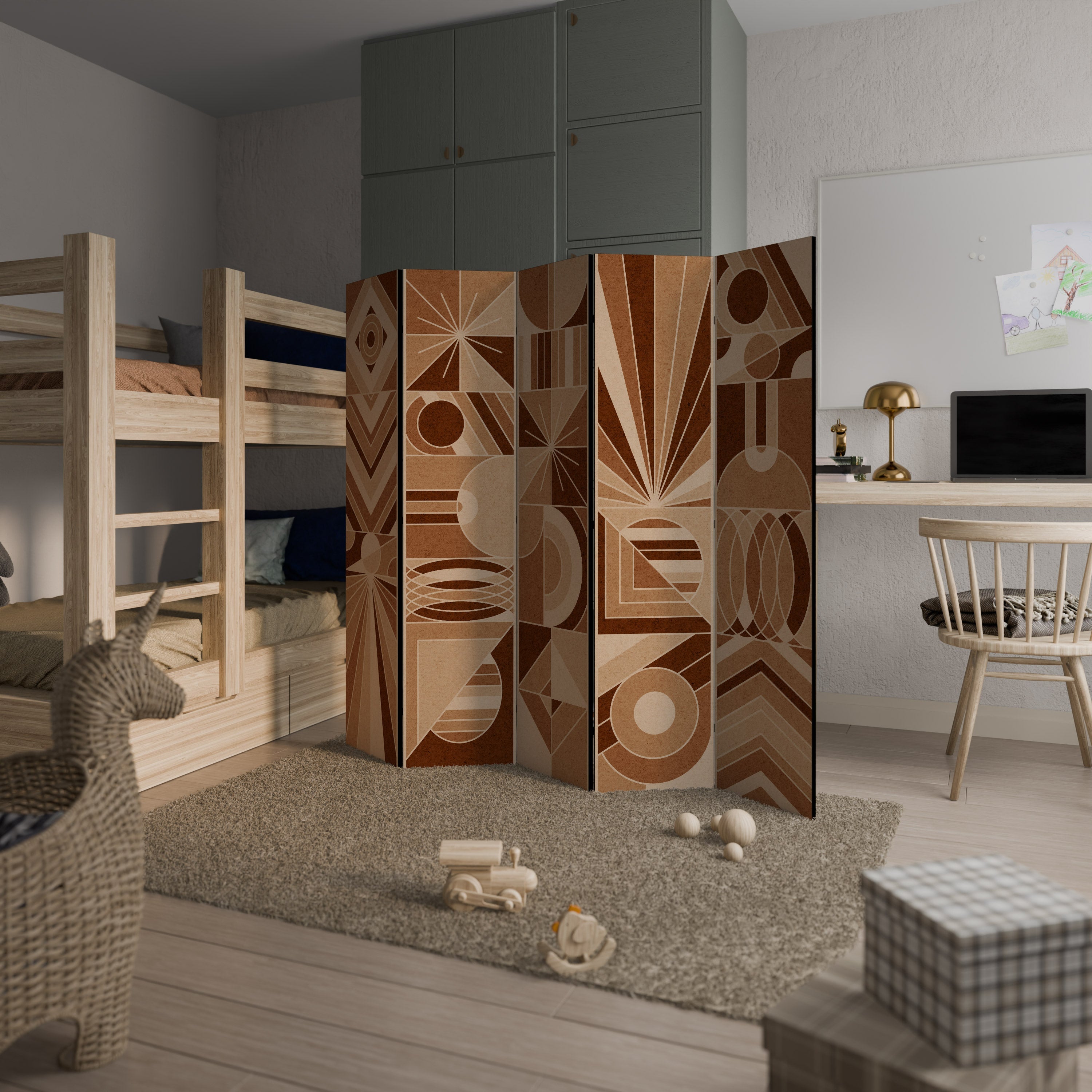 Paravent décoratif à 5 panneaux PRISM MOSAIC