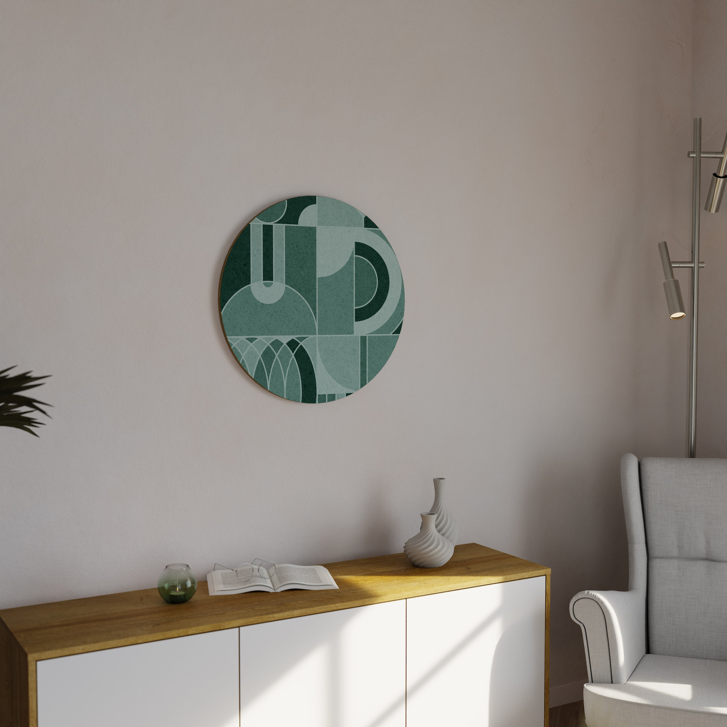 Grille harmonique, décoration murale ronde