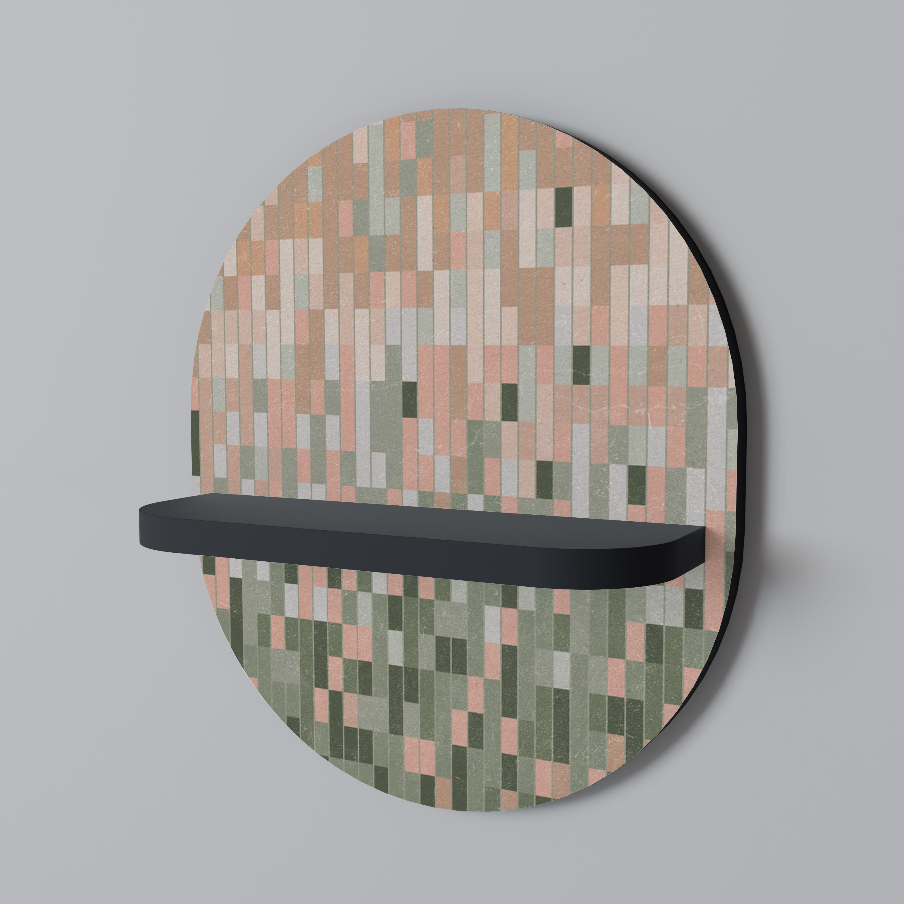 CONSTRUIRE L'AVENIR Étagère d'art ovale en finition noire