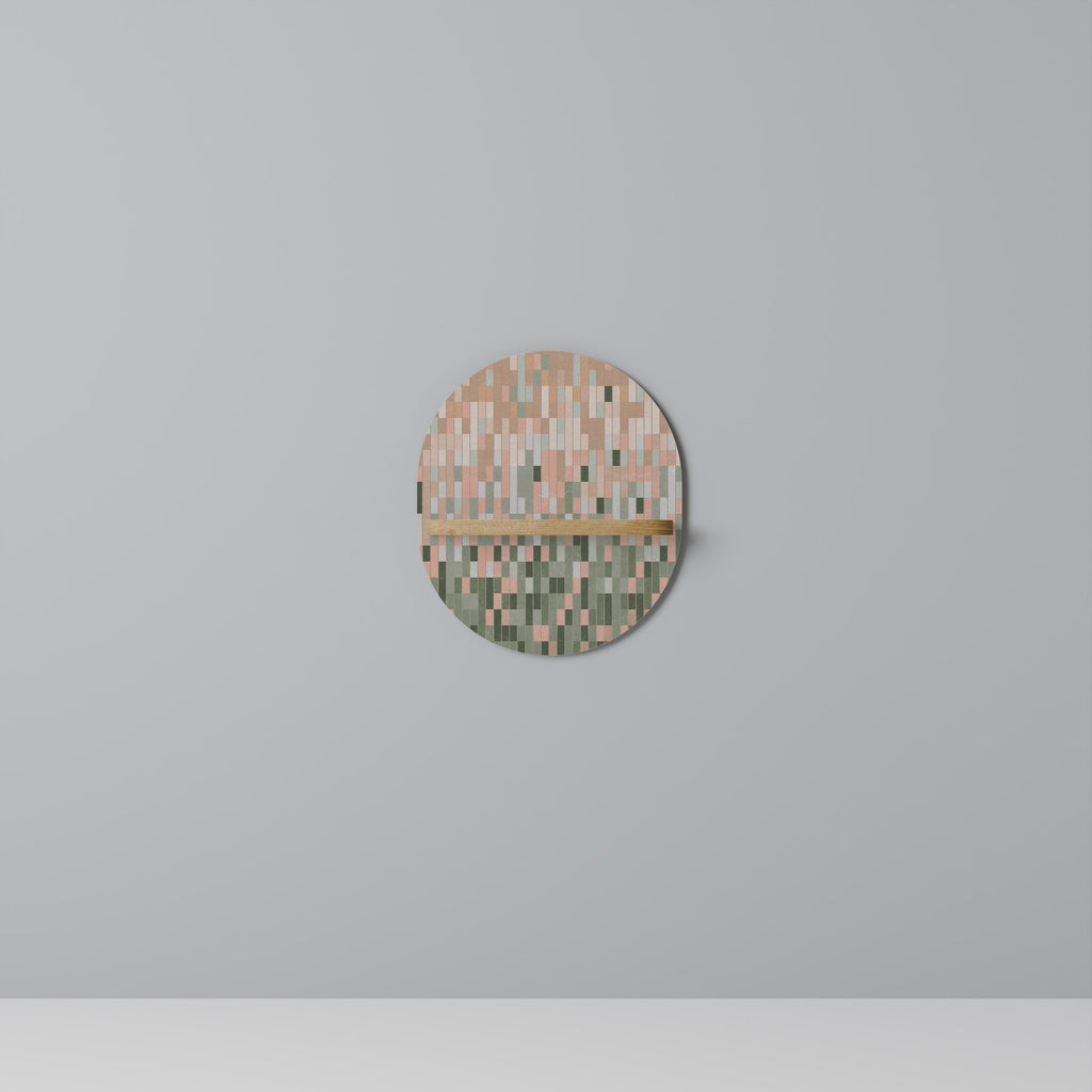 CONSTRUIRE L'AVENIR Étagère d'art ovale effet chêne