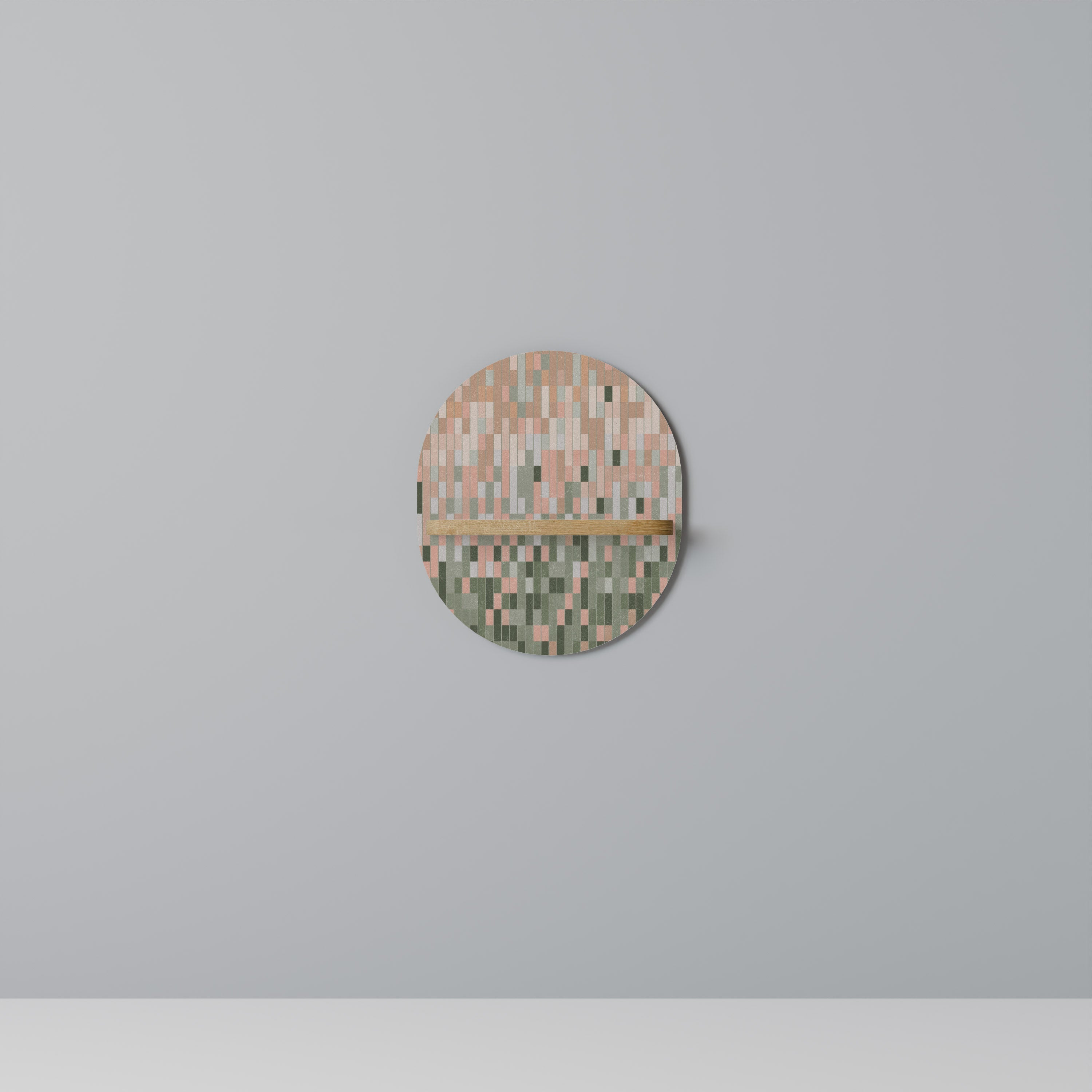 CONSTRUIRE L'AVENIR Étagère d'art ovale effet chêne