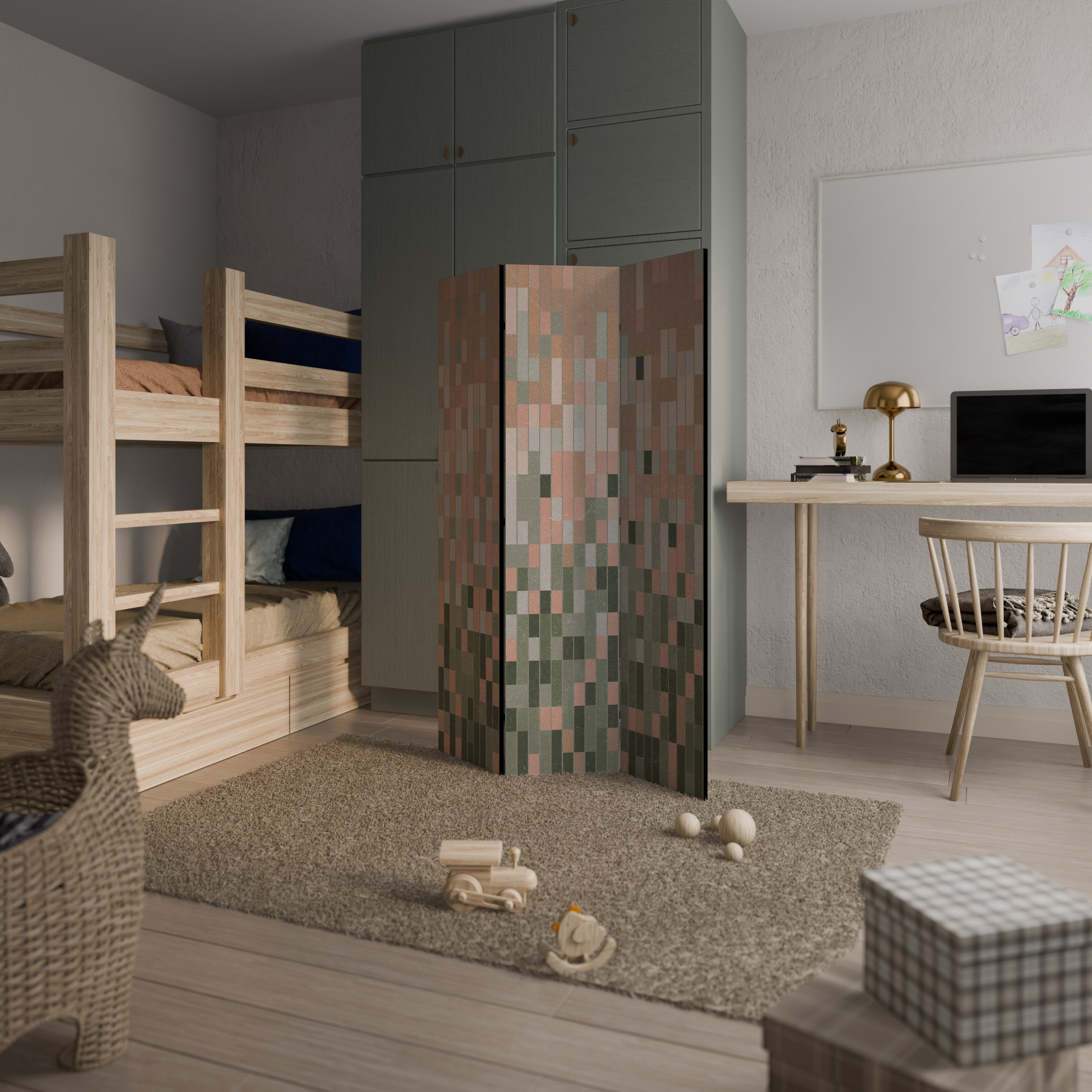 CONSTRUIRE L'AVENIR Cloison de séparation décorative à 3 panneaux